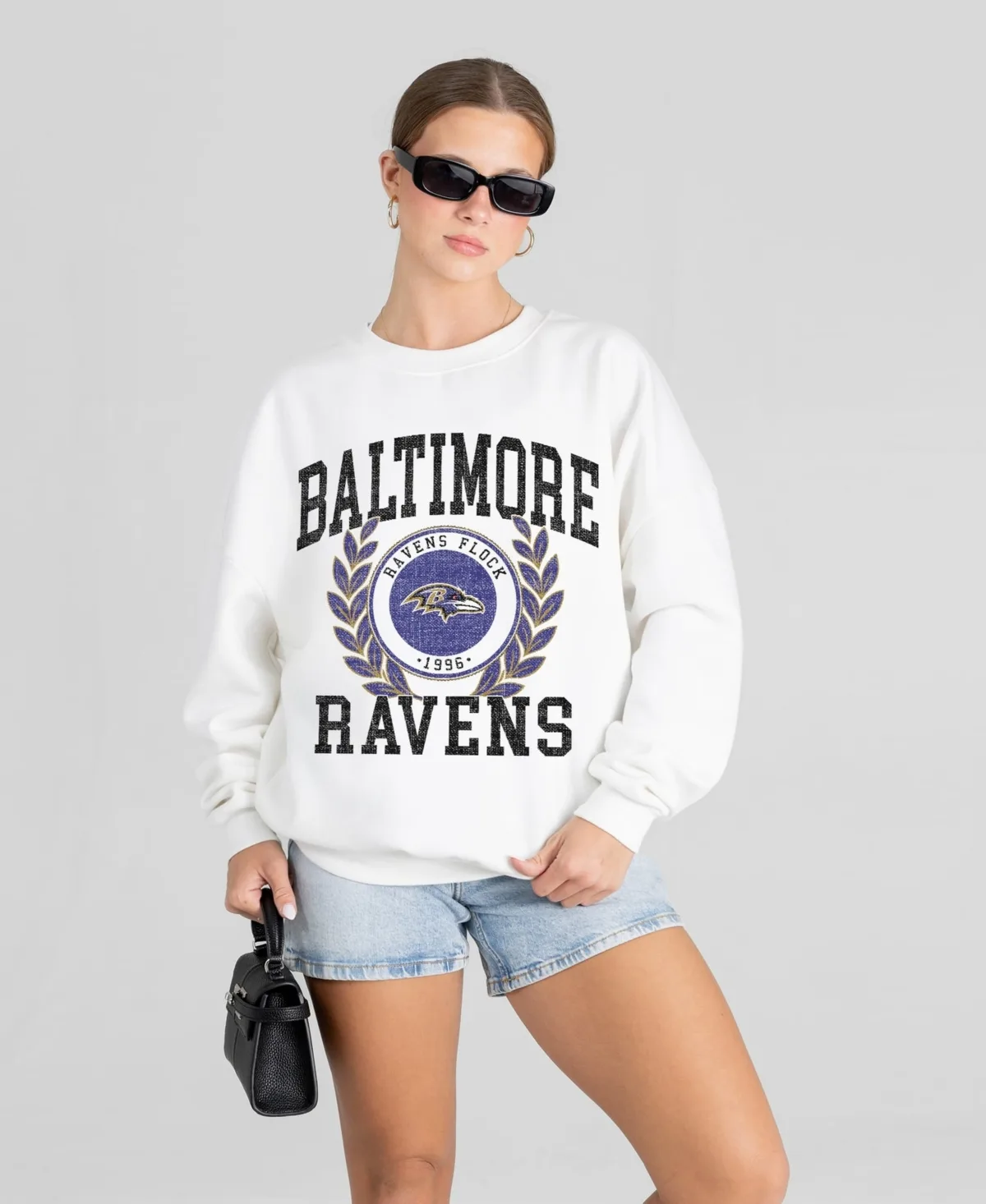 Baltimore Ravens Gold Standard Oversized Premium Drop Shoulder Sweatshirt