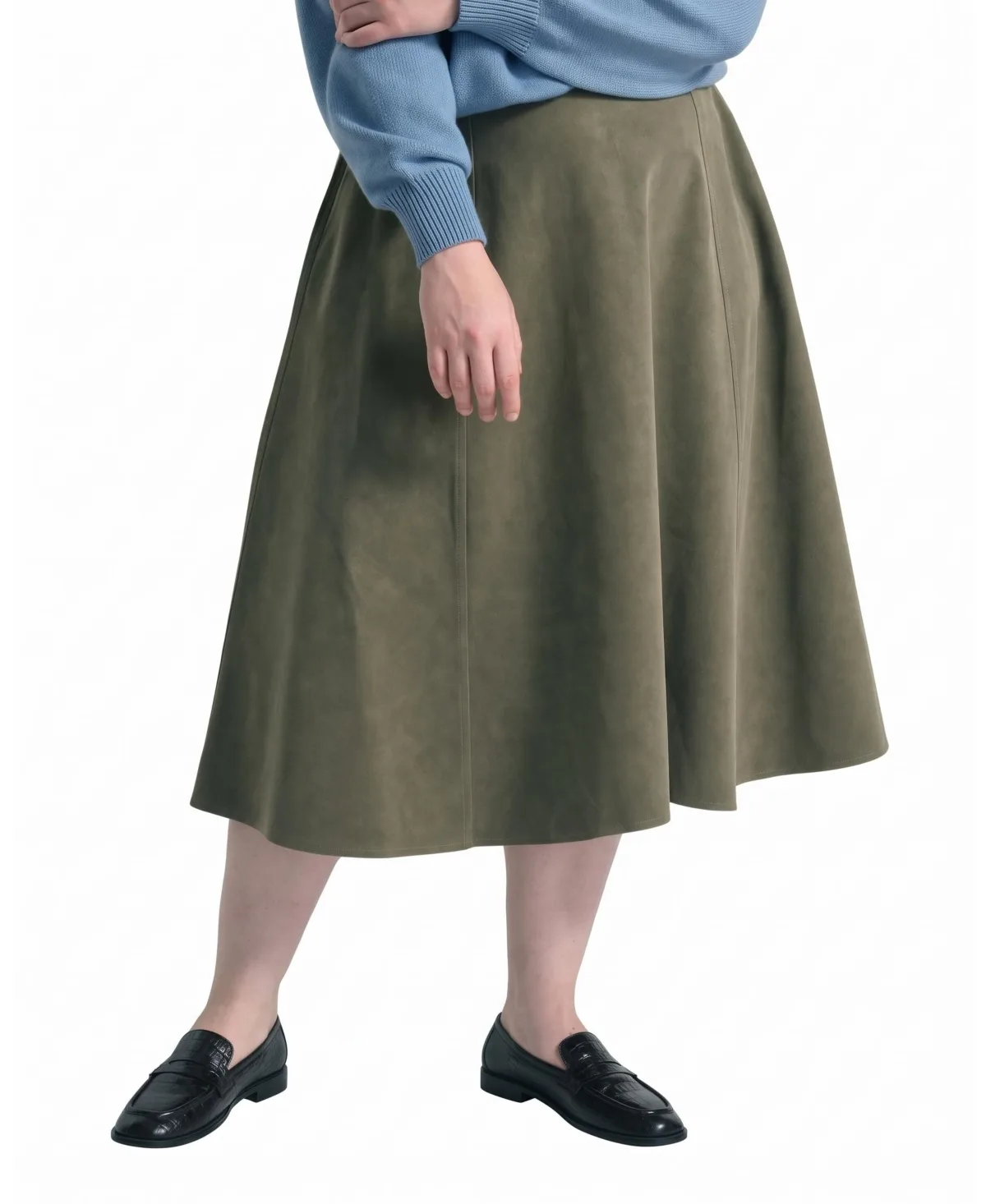 Abisola High-Waisted Midi Faux Suede Skirt by Universal Standard