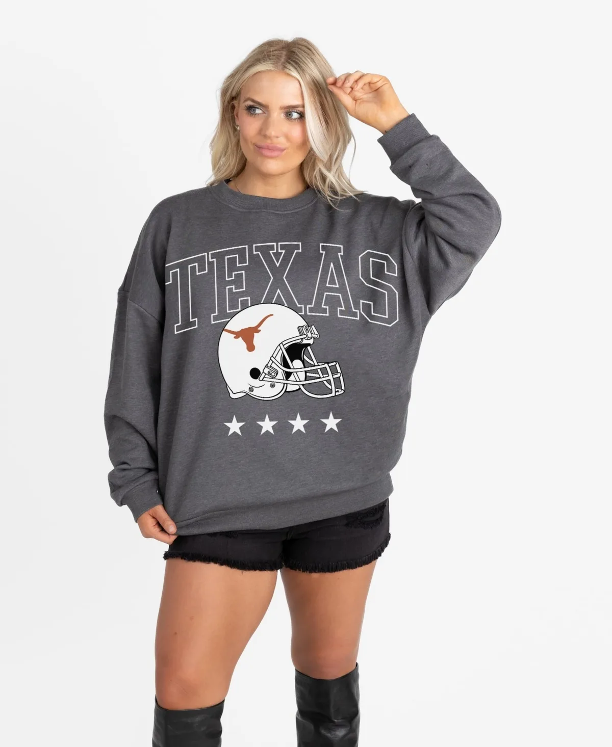 Texas Longhorns Oversized Rising Stars Premium Fleece Drop Shoulder Sweatshirt