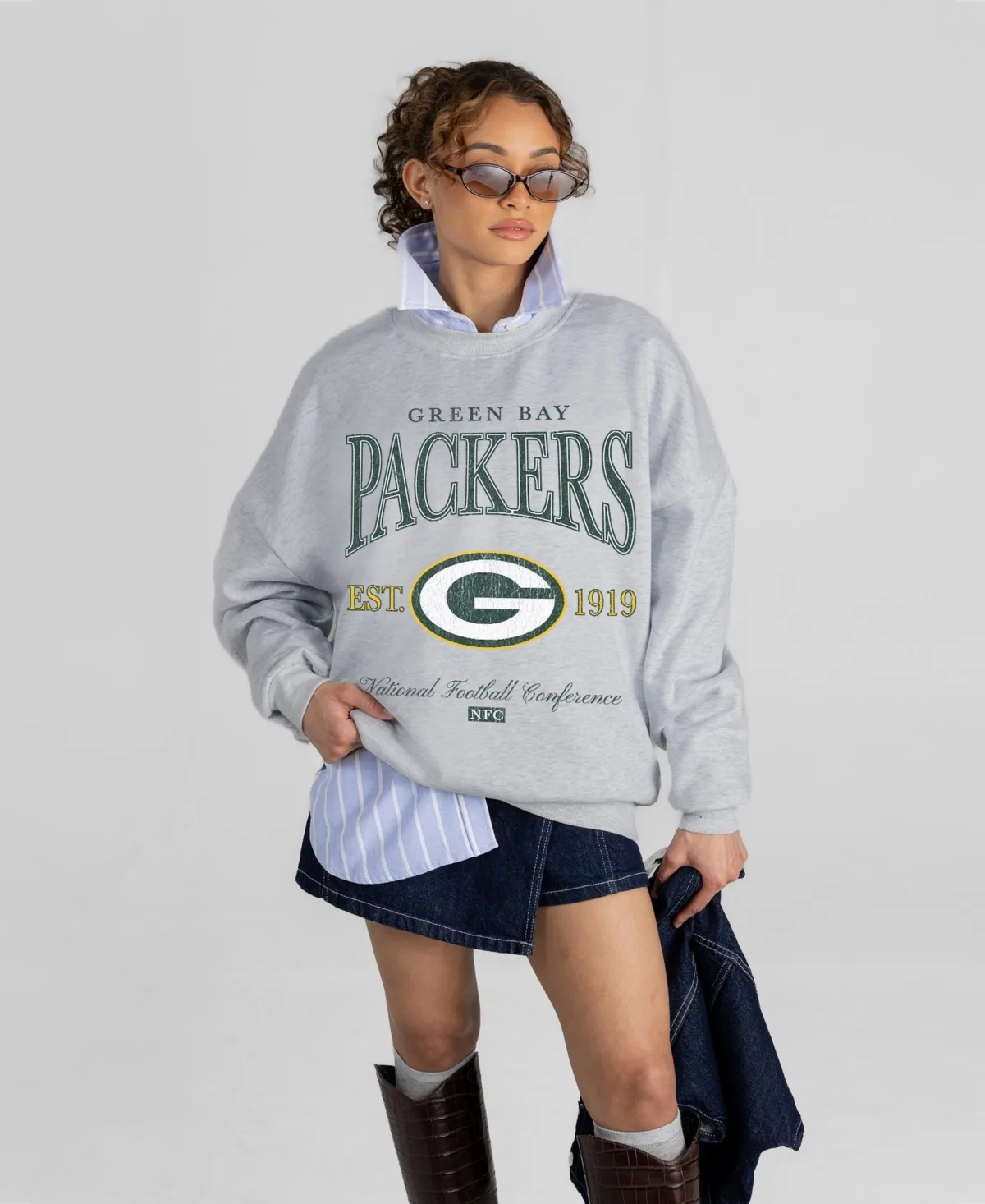 Green Bay Packers Instant Classic Oversized Premium Drop Shoulder Sweatshirt