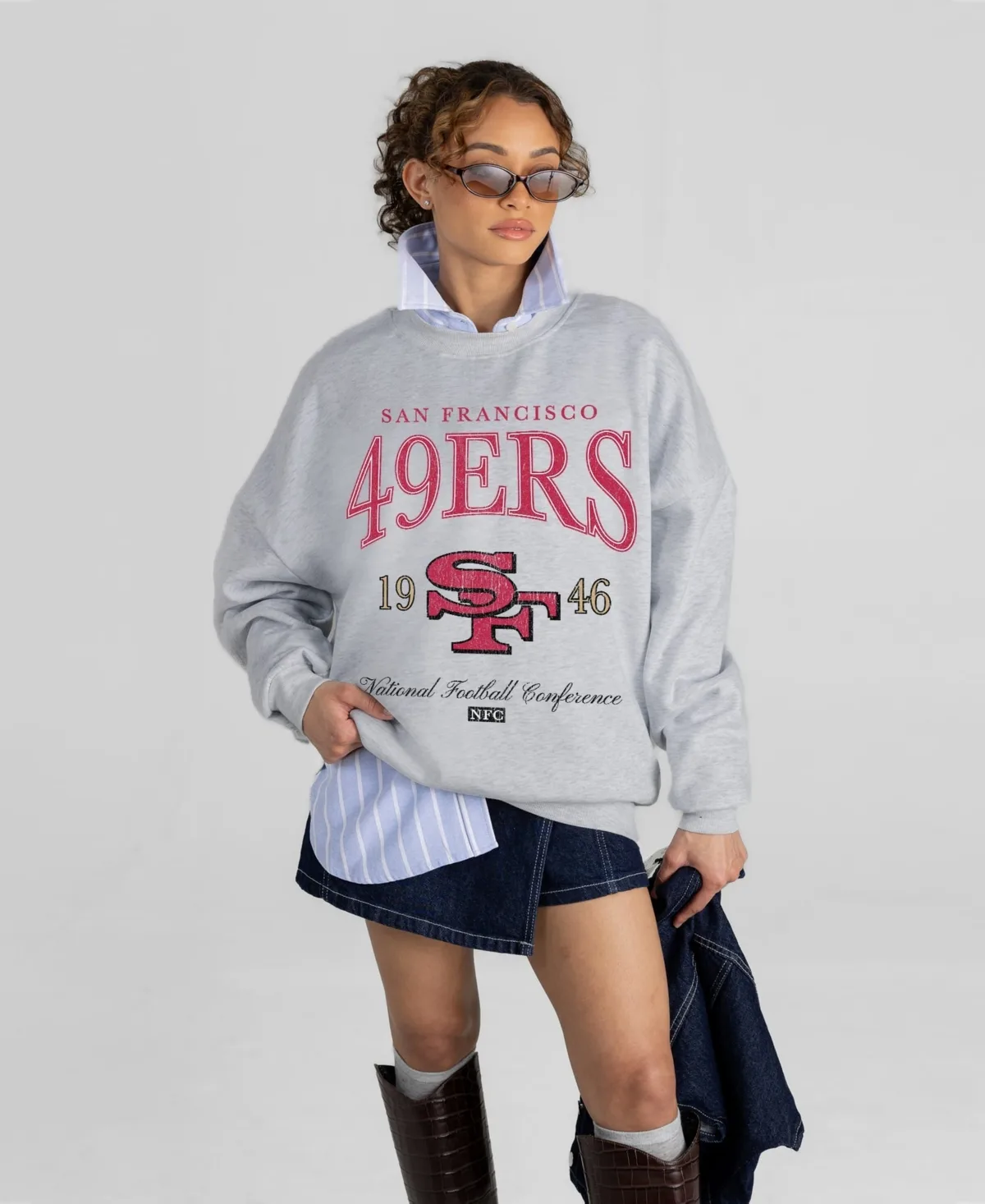 San Francisco 49ers Instant Classic Oversized Premium Drop Shoulder Sweatshirt