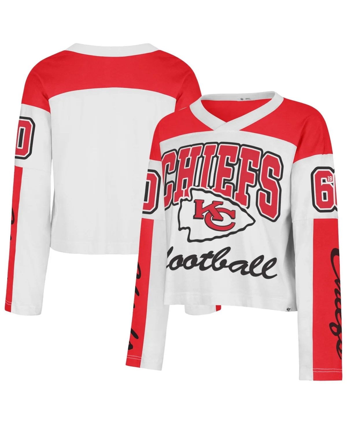 Kansas City Chiefs Exclamation Metro V-Neck Long-Sleeve Jersey by 47 Brand