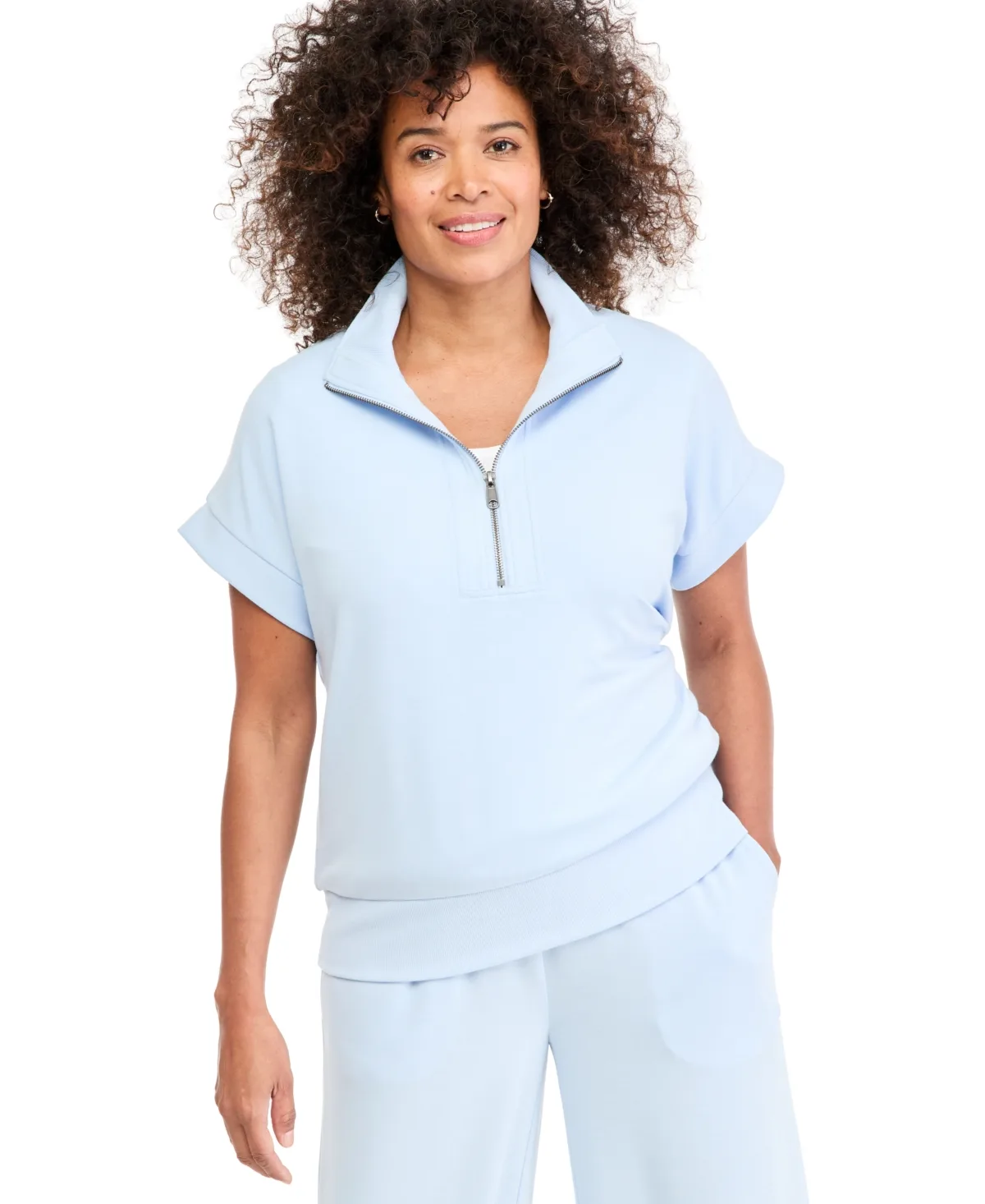 LuxLounge Quarter-Zip French Terry Sweatshirt by Style & Co