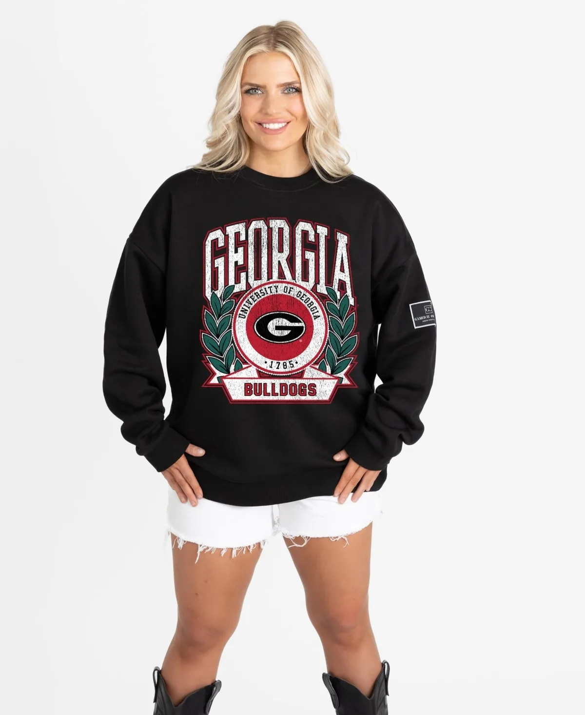 Georgia Bulldogs Oversized Victory Lane Black Label Premium Sweatshirt