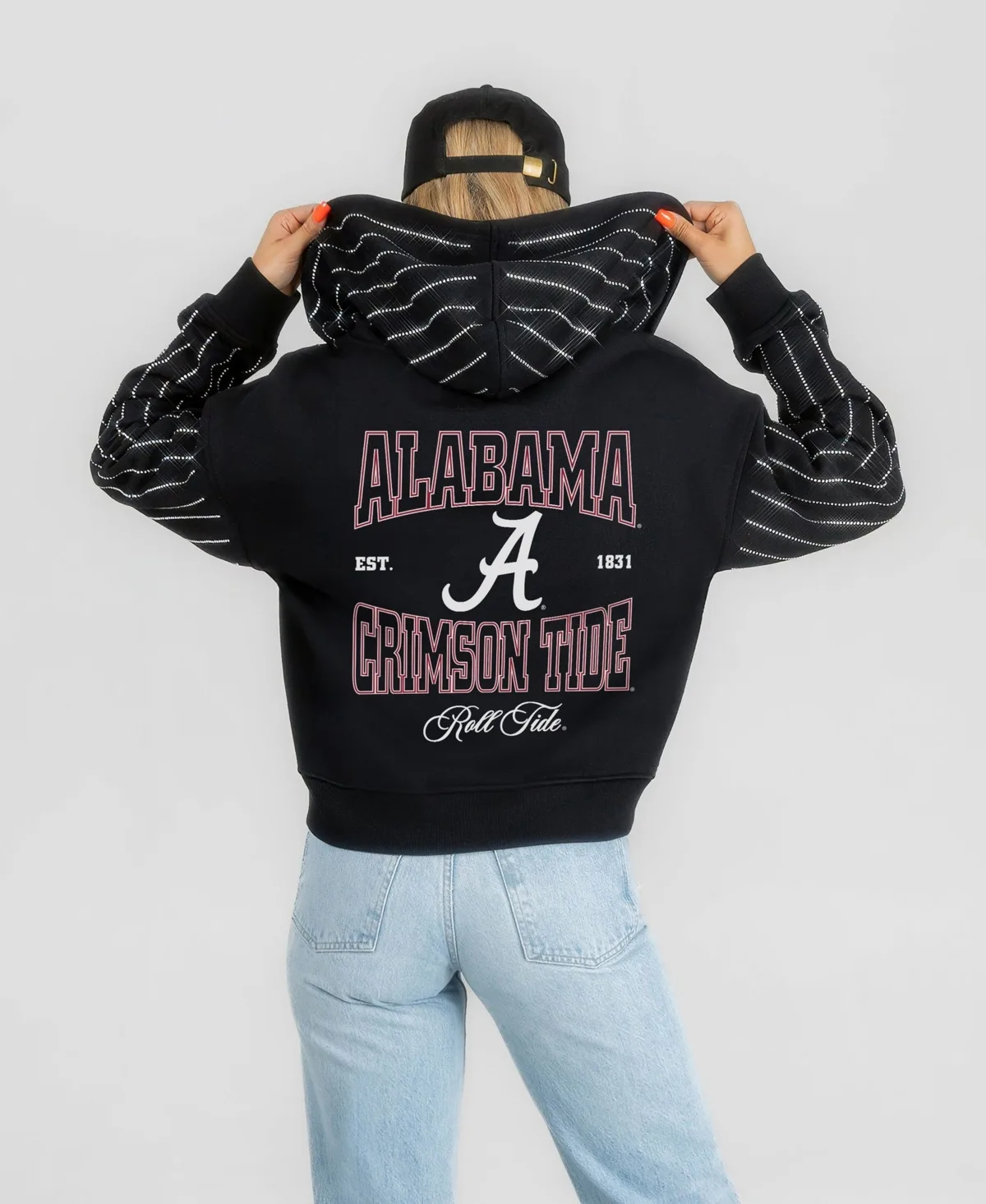 Alabama Crimson Tide Eyes on the Prize Mid-Crop Full-Zip Hoodie by Gameday Couture