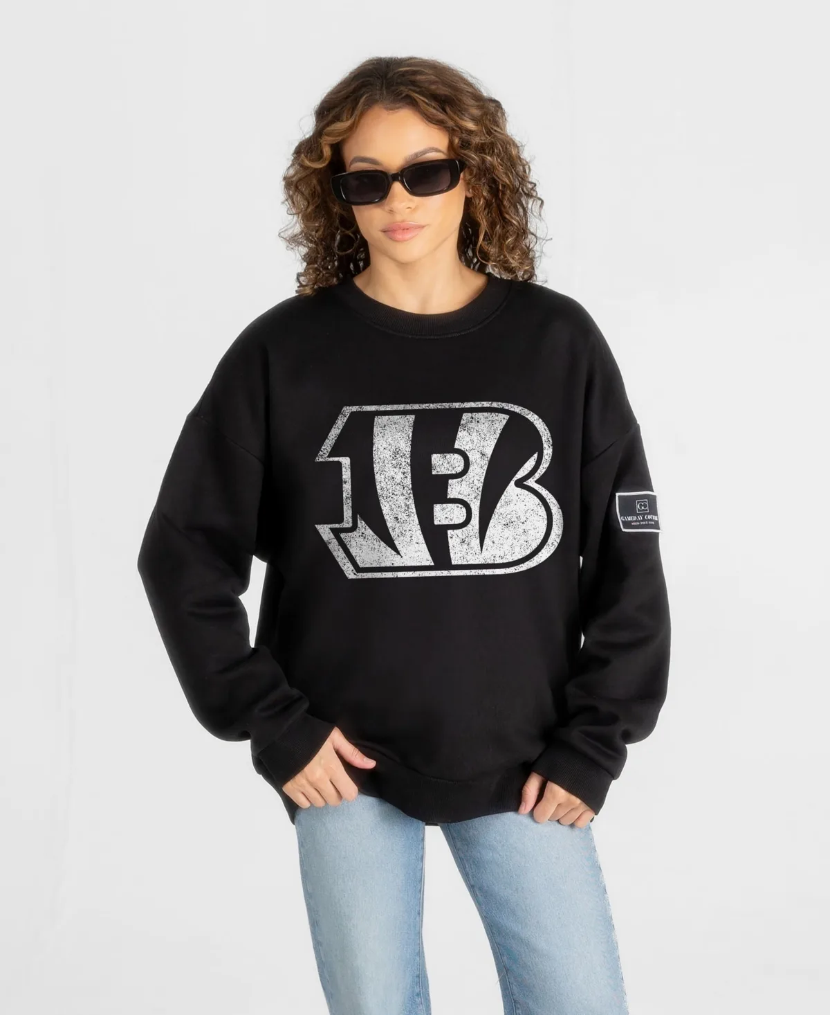Cincinnati Bengals Bold Move Black Label Premium Drop Shoulder Sweatshirt