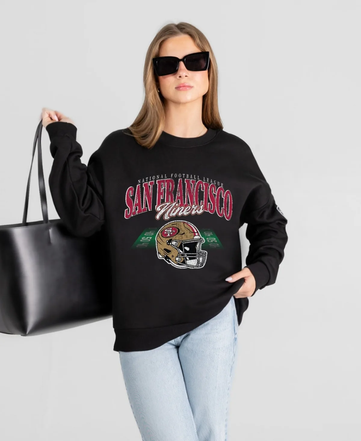 San Francisco 49ers Field Focus Black Label Premium Drop Shoulder Sweatshirt