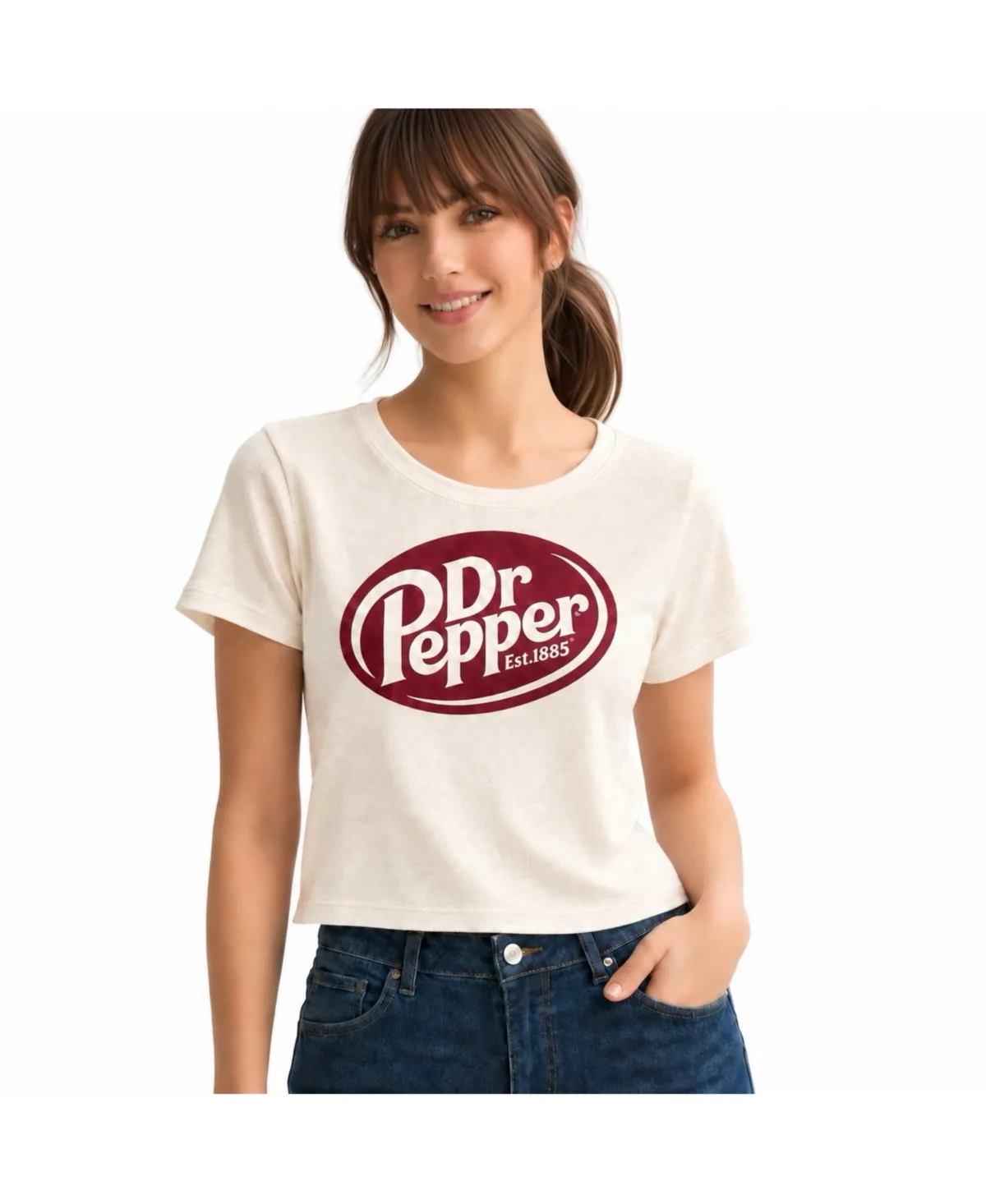 Dr Pepper Cropped Ribbed Baby Tee by Grayson Threads the Label