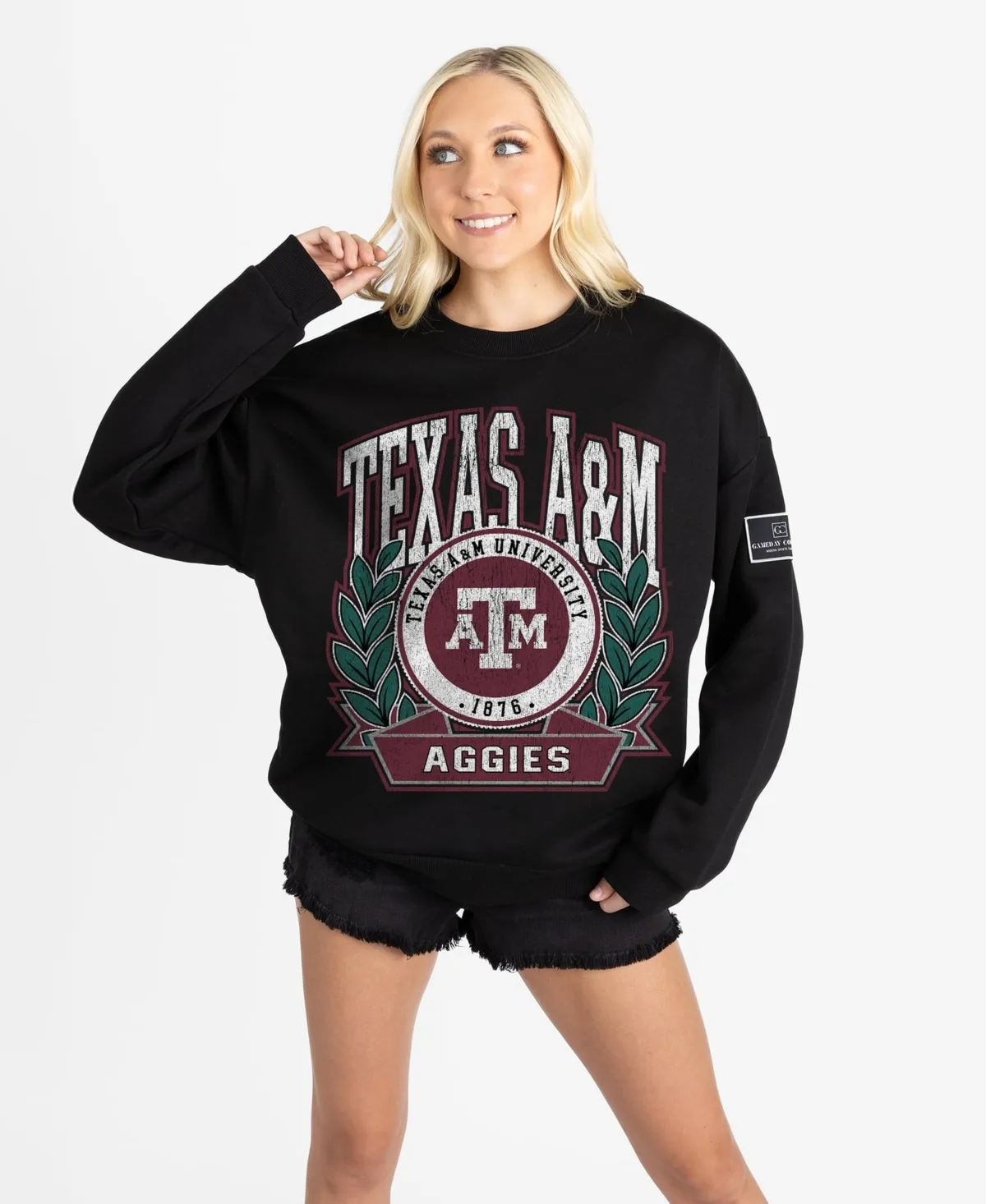 Texas A&M Aggies Oversized Victory Lane Black Label Premium Fleece Sweatshirt