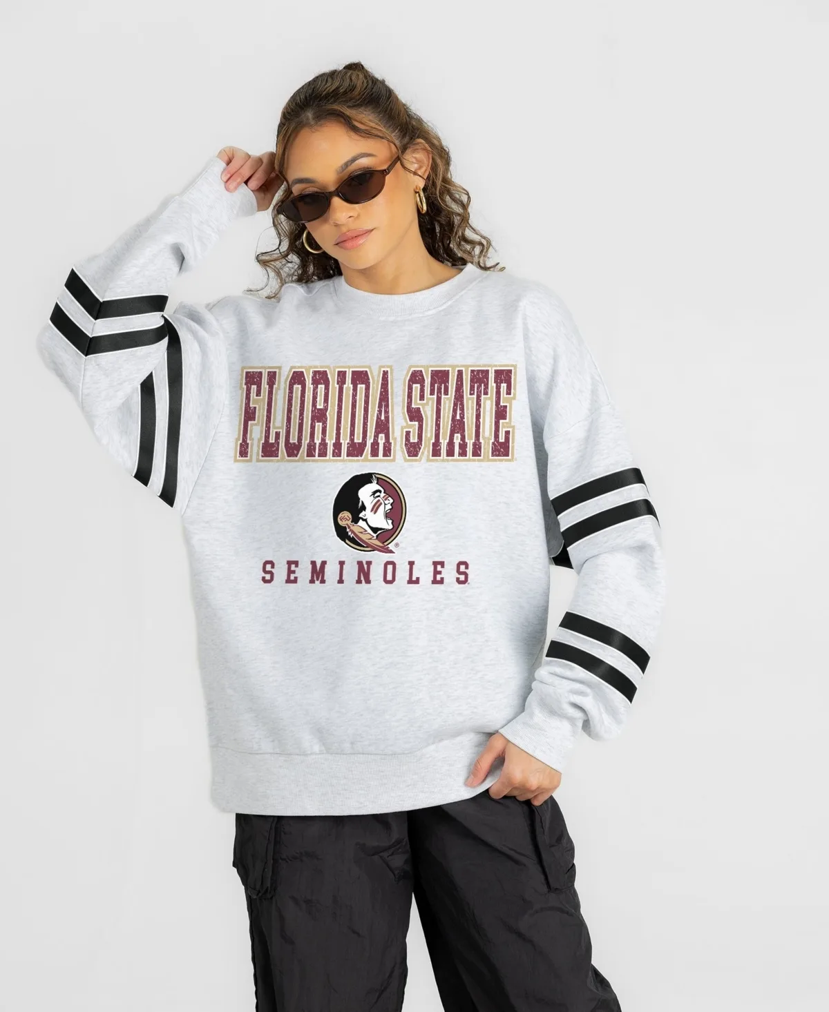 Florida State Seminoles Stadium Stripes Oversized Fleece Sweatshirt