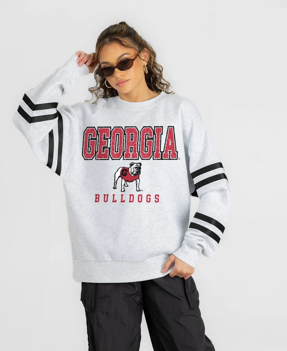 Georgia Bulldogs Stadium Stripes Oversized Fleece Sweatshirt