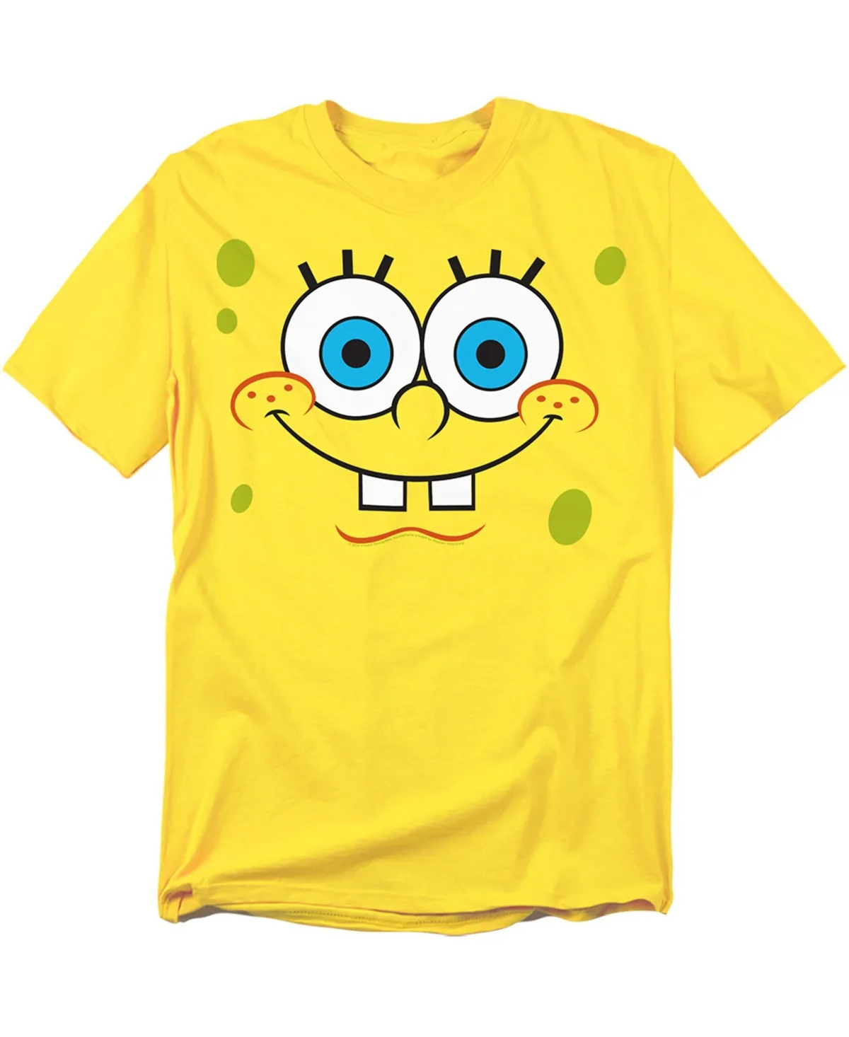 SpongeBob SquarePants Smiling Face Graphic Crewneck Cotton T-Shirt by Spongebob Squarepants