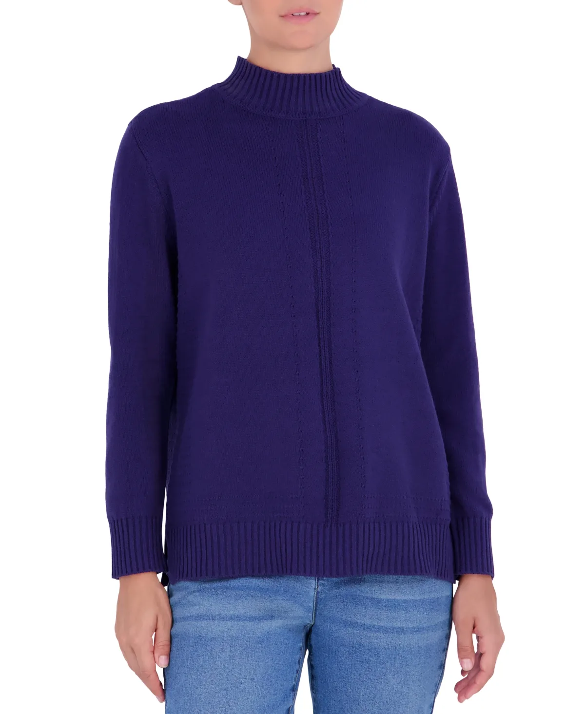 Cable Knit Oversized Mock Neck Sweater by Jones New York