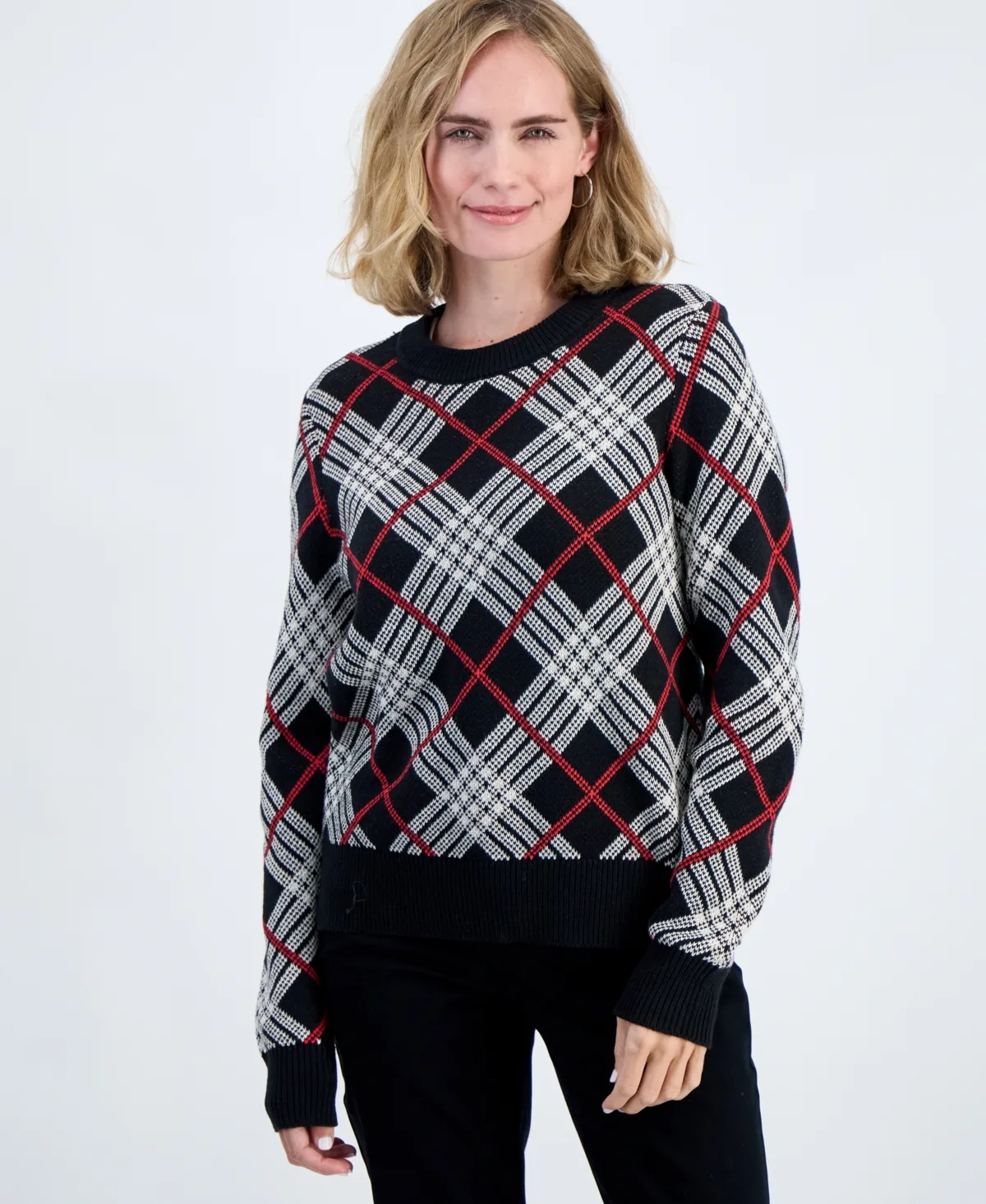 Whimsy Merry Plaid Pullover Crewneck Sweater