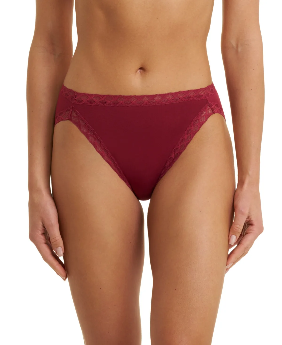 Bliss Lace-Trim Cotton French-Cut Brief Underwear by Natori