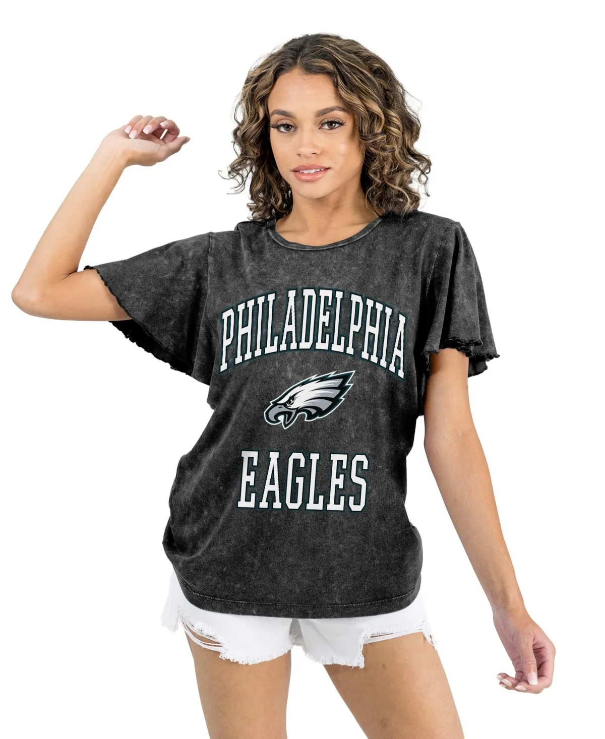 Philadelphia Eagles Relaxed Flutter Sleeve T-Shirt by Gameday Couture