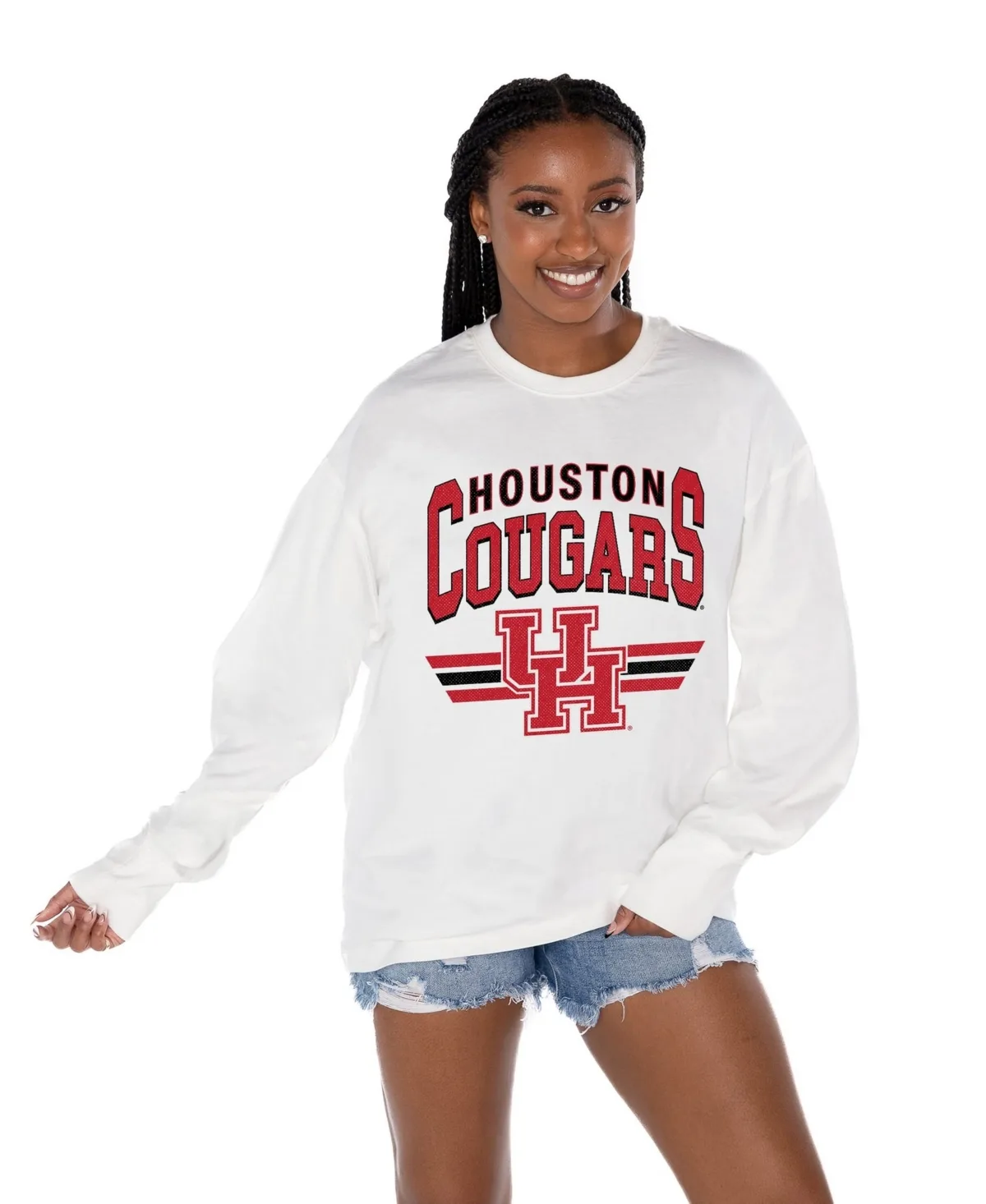 Houston Cougars Oversized Swift Strike Long-Sleeve T-Shirt