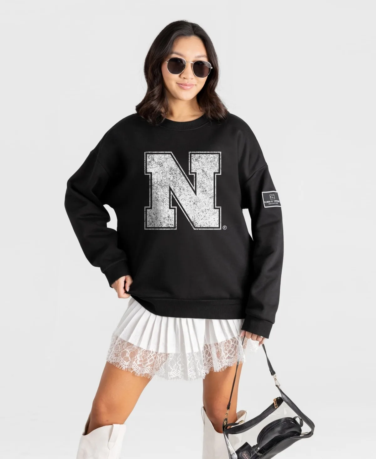 Nebraska Huskers Bold Move Black Label Premium Drop Shoulder Sweatshirt