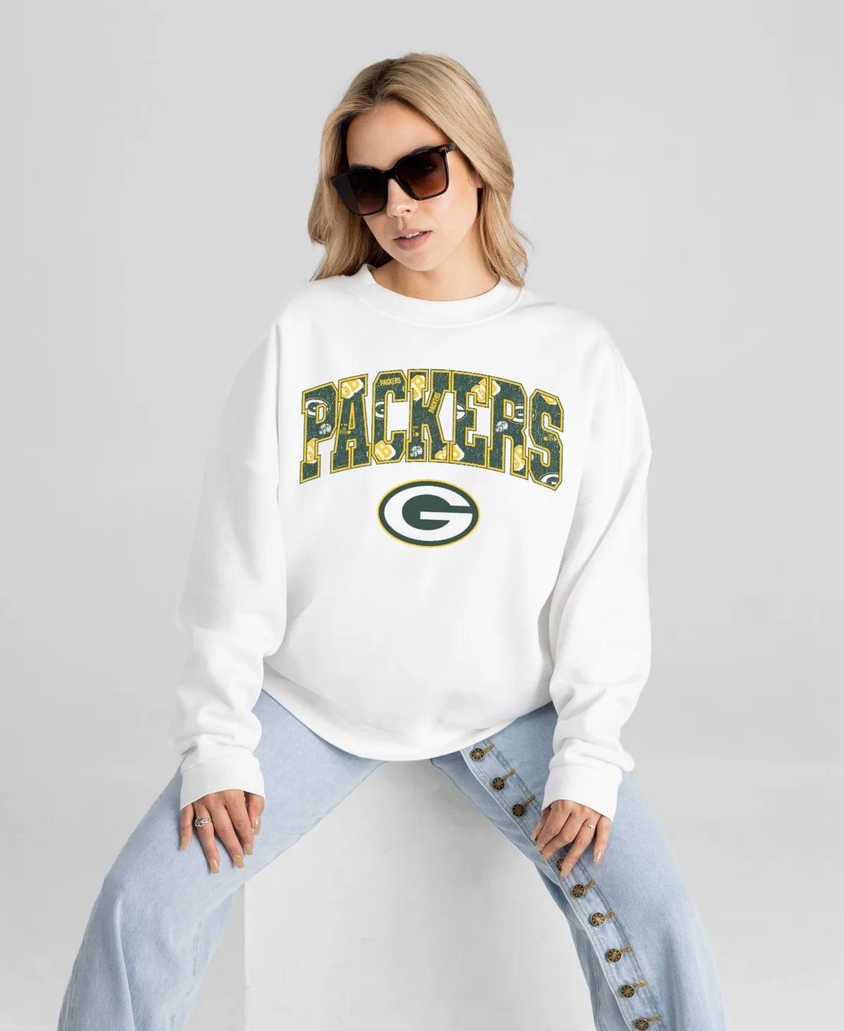 Green Bay Packers Sweet Play Oversized Premium Drop Shoulder Sweatshirt