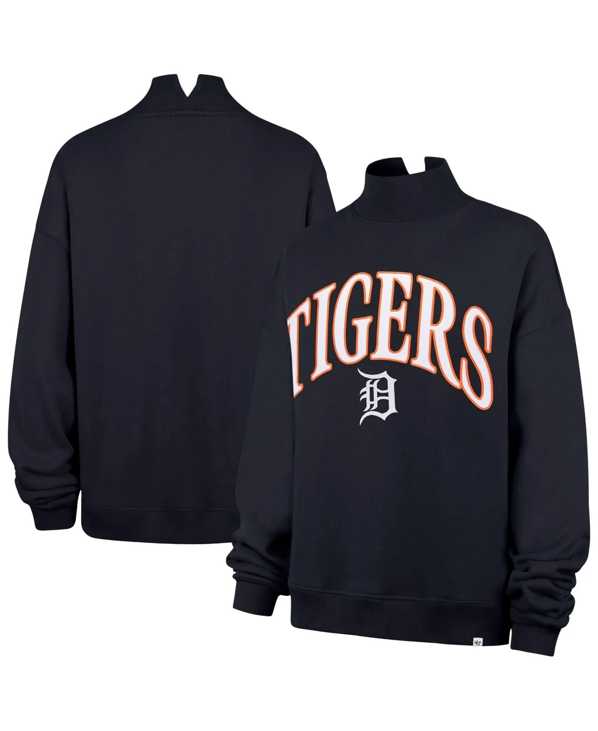 Detroit Tigers Oversized Vantage Mock Neck Sweatshirt by 47 Brand