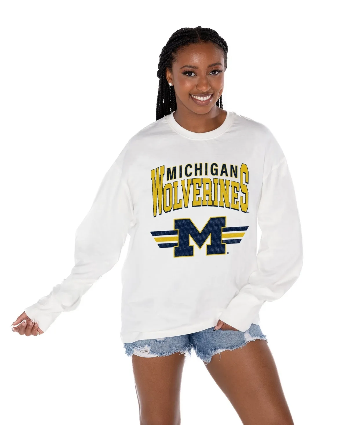 Michigan Wolverines Oversized Swift Strike Long-Sleeve T-Shirt
