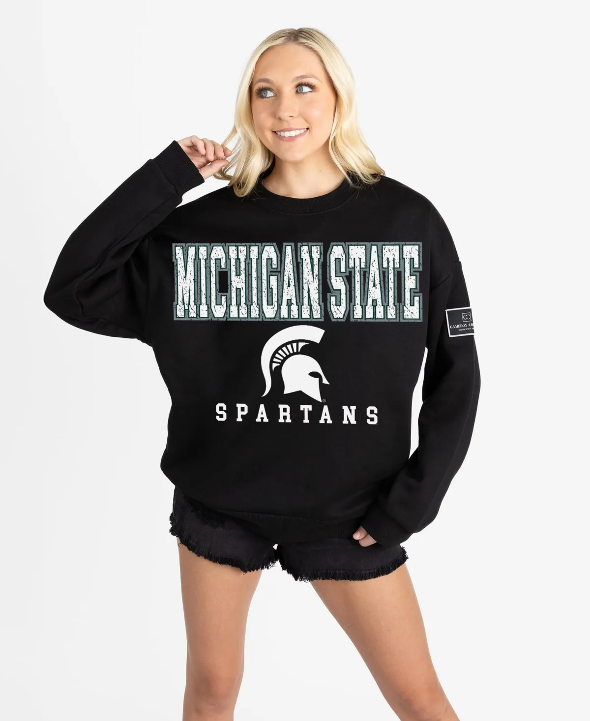 Michigan State Spartans Oversized Level Up Black Label Premium Sweatshirt