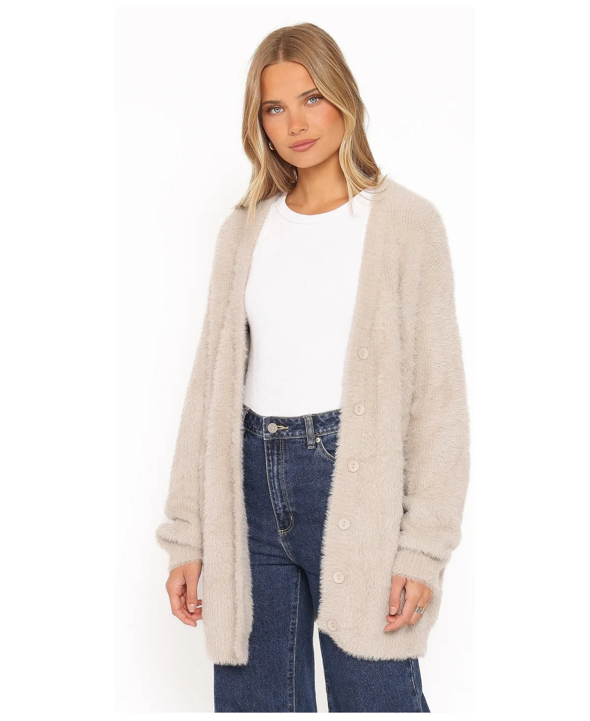 Saoirse V-Neck Long-Sleeve Oversized Cardigan by Petal and Pup