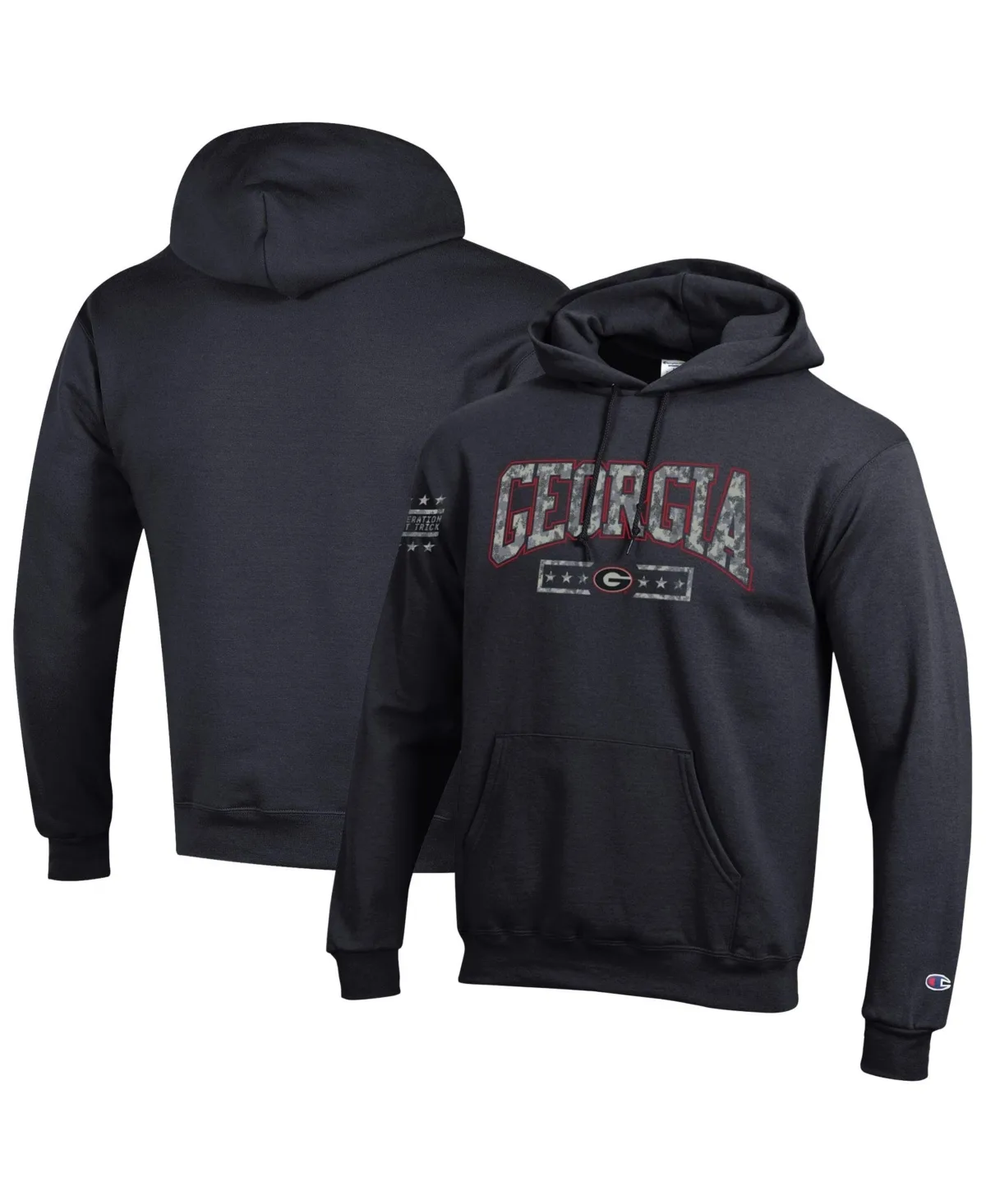 Georgia Bulldogs Operation Hat Trick Camo Script Powerblend Fleece Hoodie by Champion