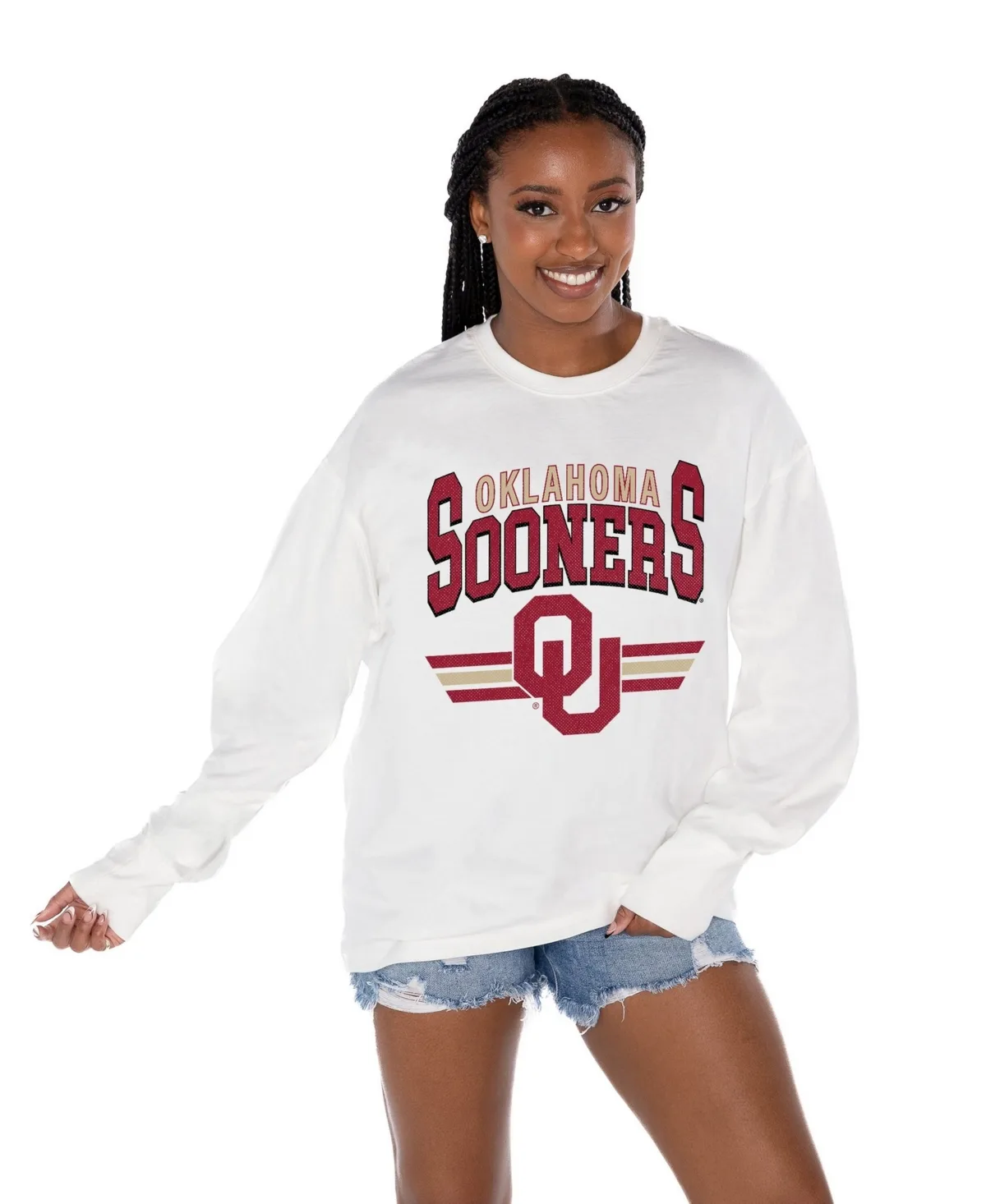 Oklahoma Sooners Oversized Swift Strike Long-Sleeve T-Shirt