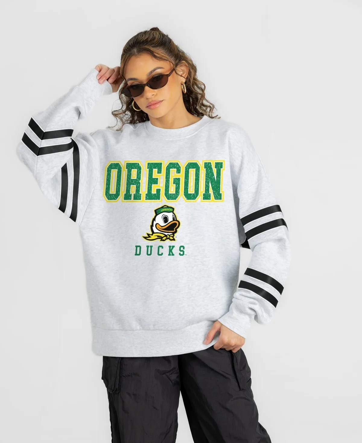 Oregon Ducks Stadium Stripes Oversized Fleece Sweatshirt