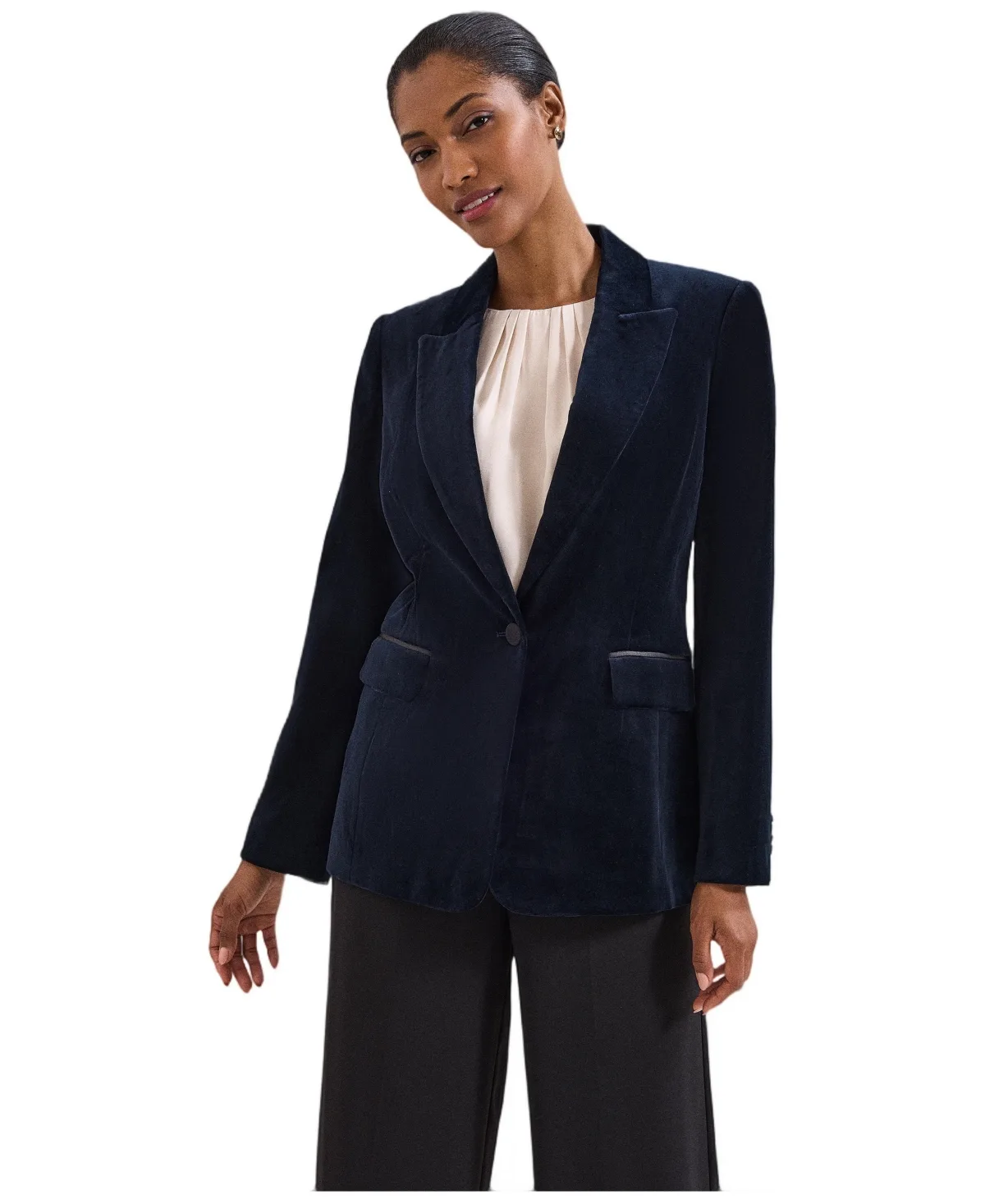 Bridie Velvet Single-Button Blazer by Phase Eight