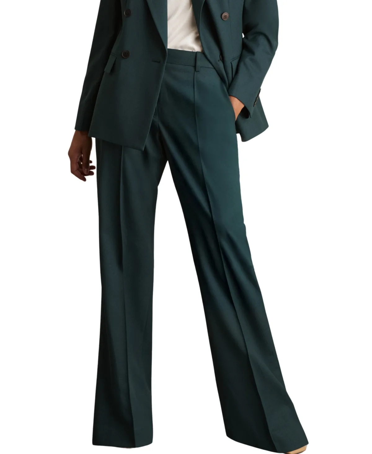 Jade Wide-Leg Wool-Blend Pants by Reiss