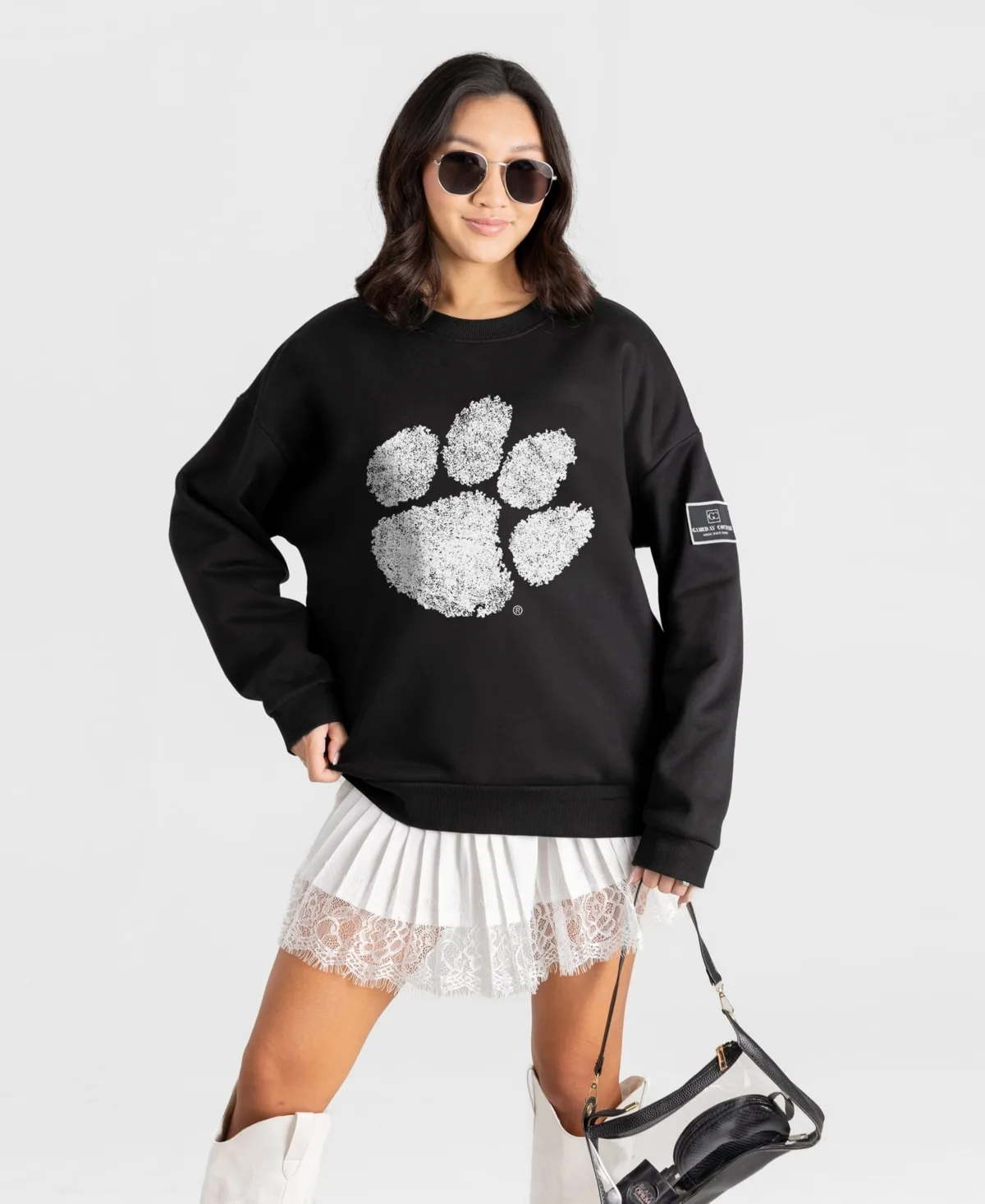Clemson Tigers Bold Move Black Label Premium Drop Shoulder Sweatshirt