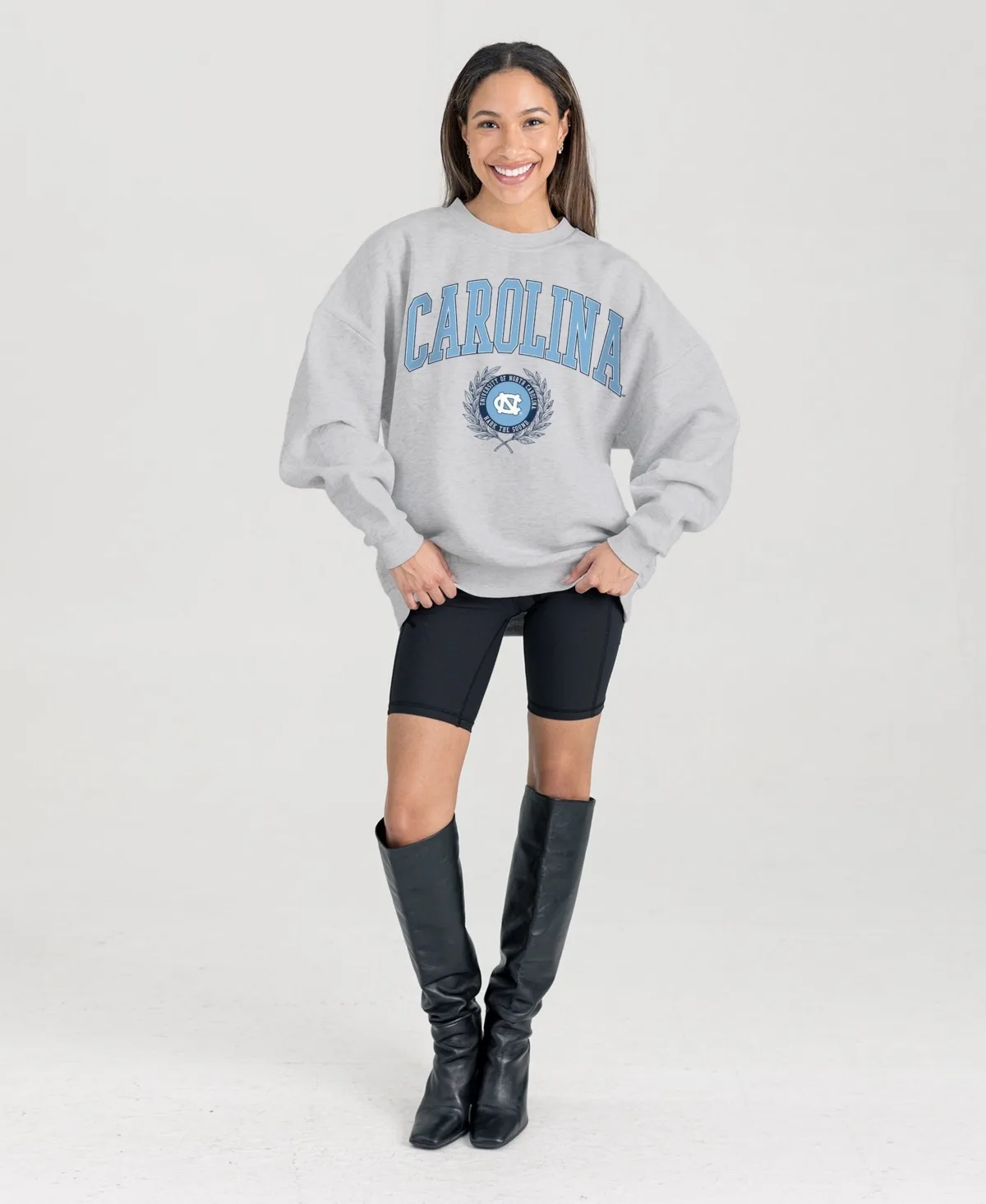 North Carolina Tar Heels Oversized Tradition Refined Premium Fleece Sweatshirt by Gameday Couture