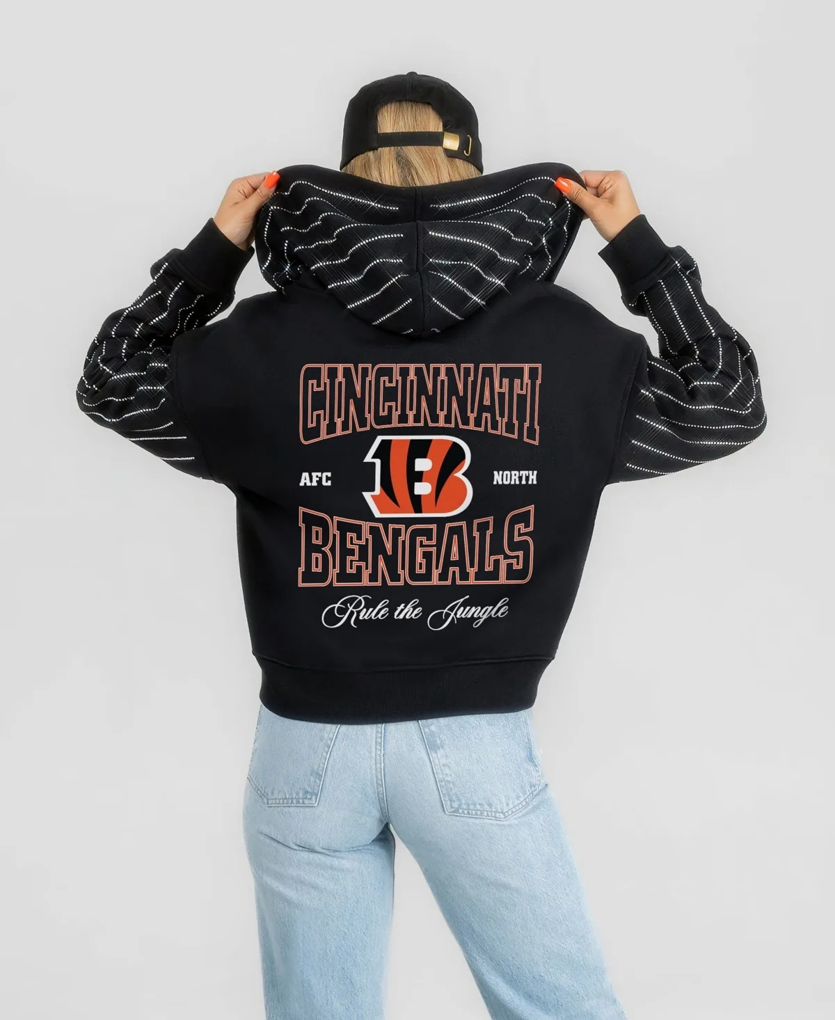 Cincinnati Bengals Eyes on the Prize Mid-Crop Full-Zip Hoodie