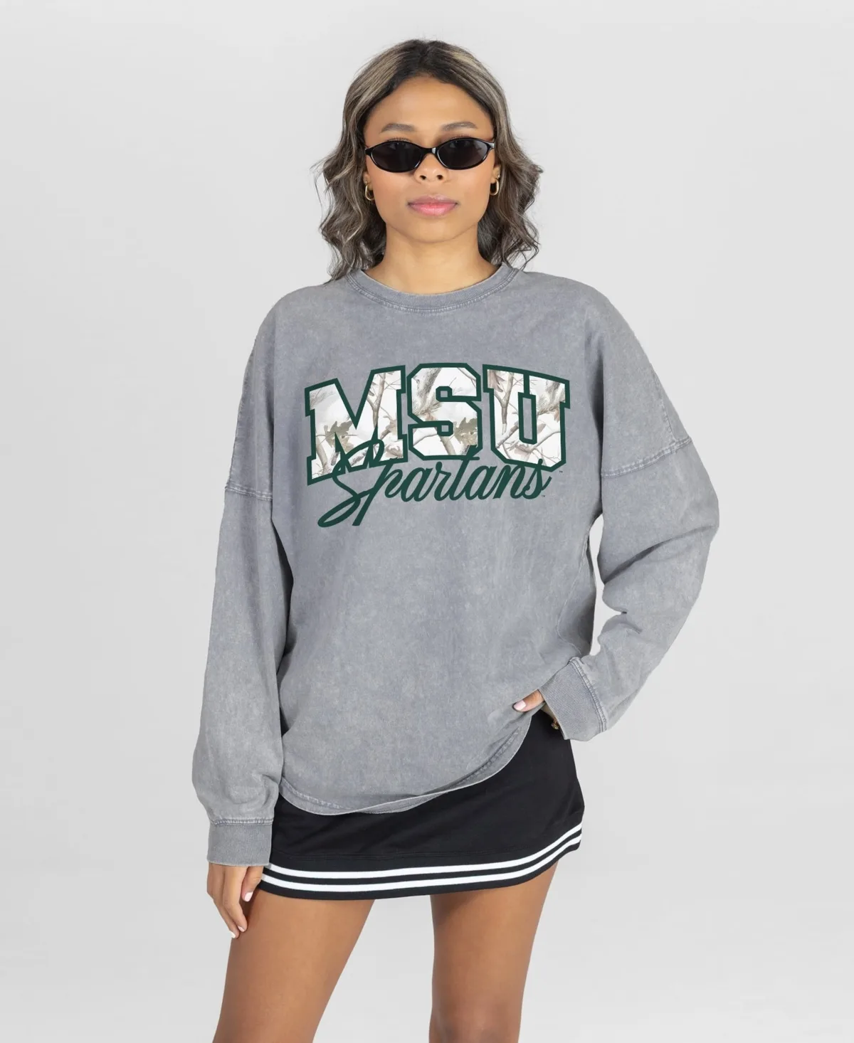 Michigan State Spartans Snow Wash Oversized Long-Sleeve T-Shirt