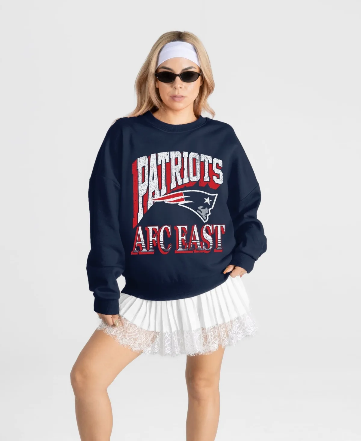 New England Patriots Main Character Oversized Premium Drop Shoulder Sweatshirt by Gameday Couture