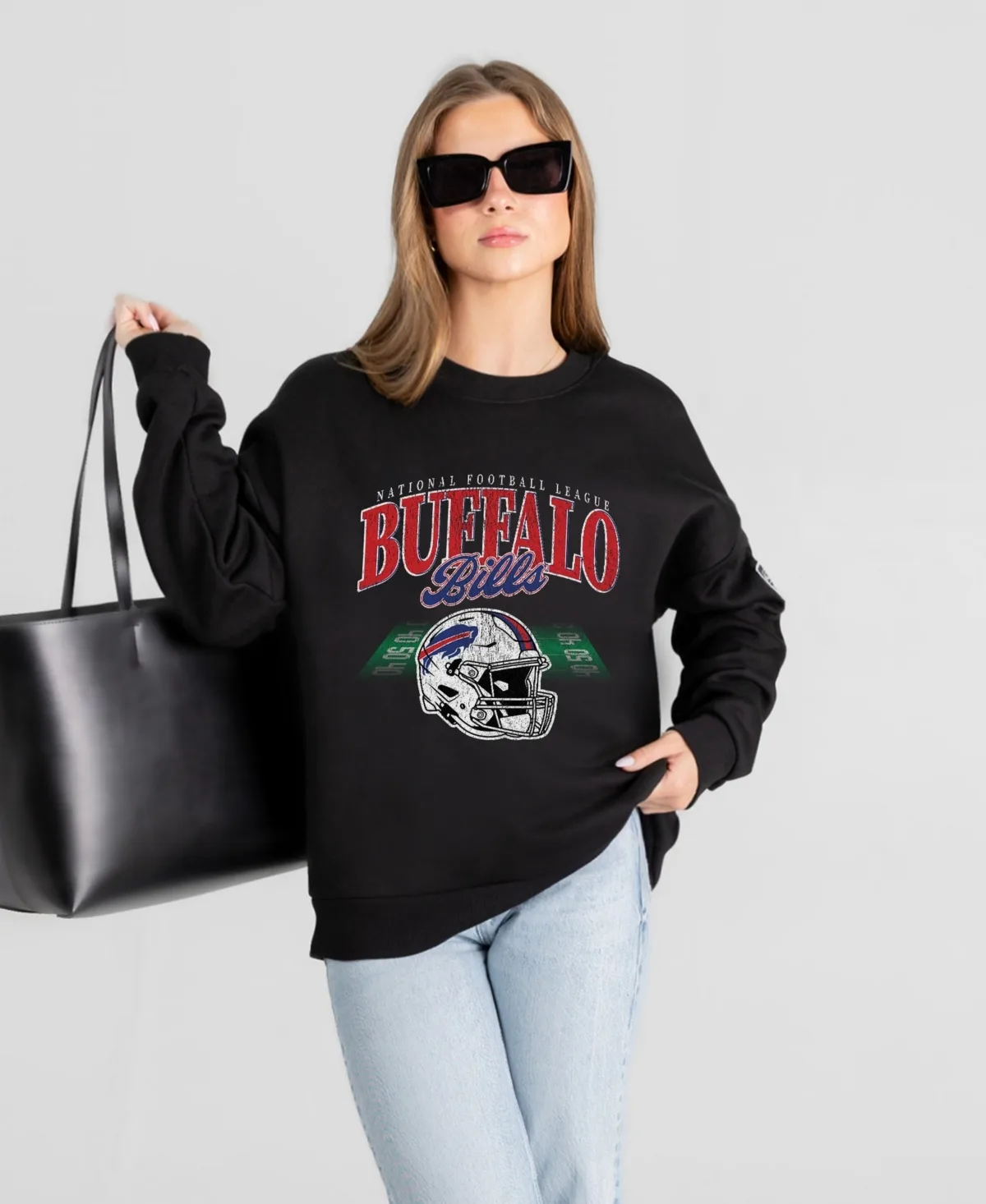 Buffalo Bills Field Focus Black Label Premium Drop Shoulder Sweatshirt