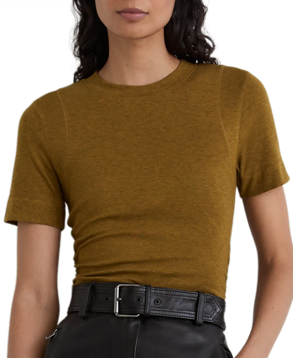 Dotty Crewneck Short-Sleeve Ruched T-Shirt by Reiss