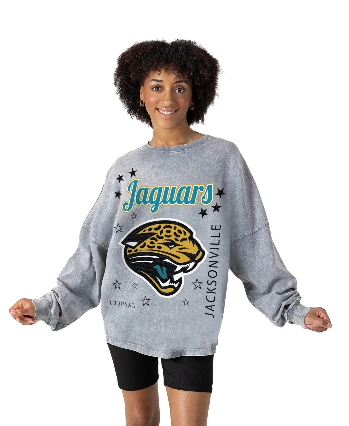 Jacksonville Jaguars Starbound Oversized Snow Wash Long-Sleeve T-Shirt