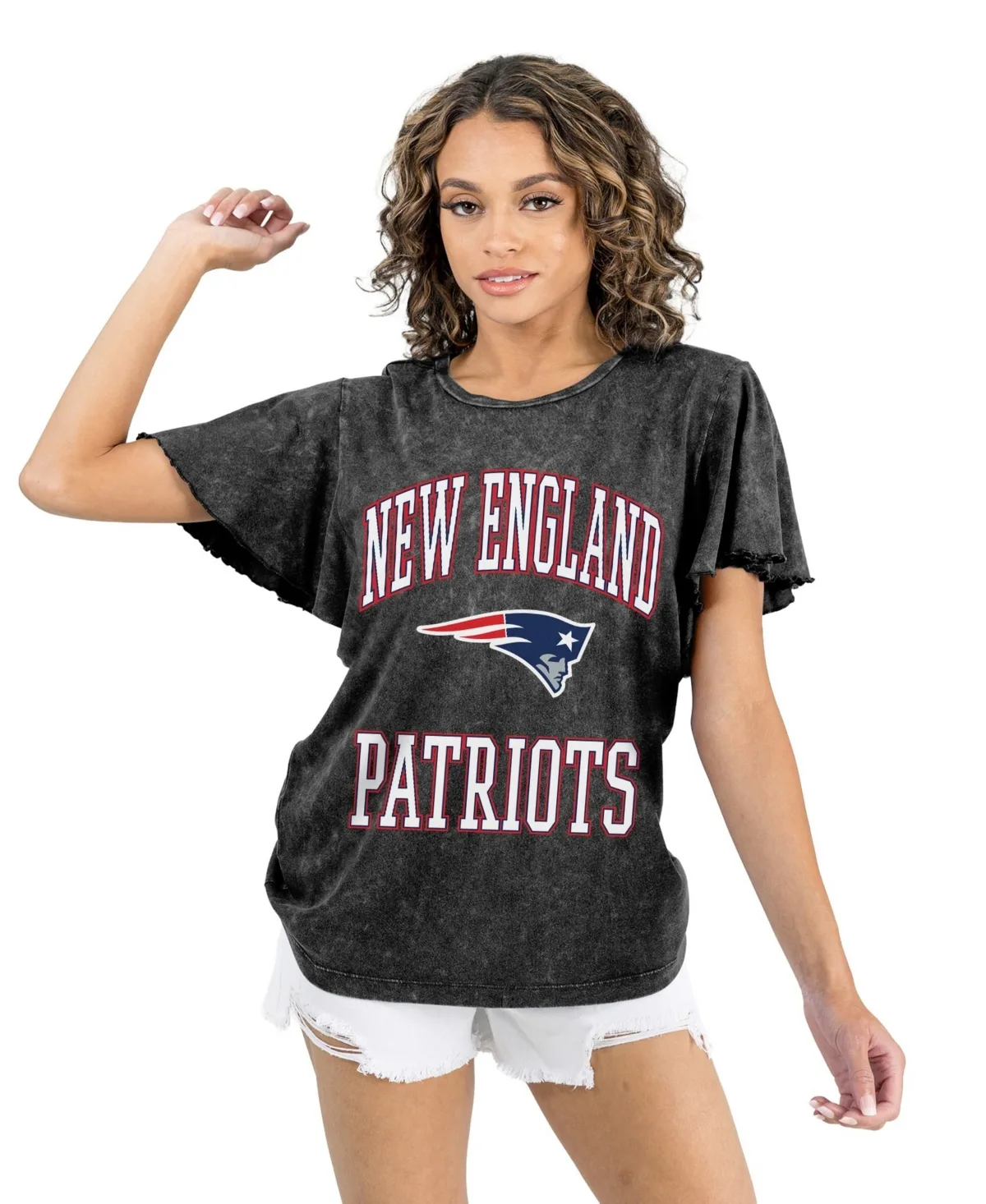 New England Patriots Relaxed Flutter Sleeve T-Shirt