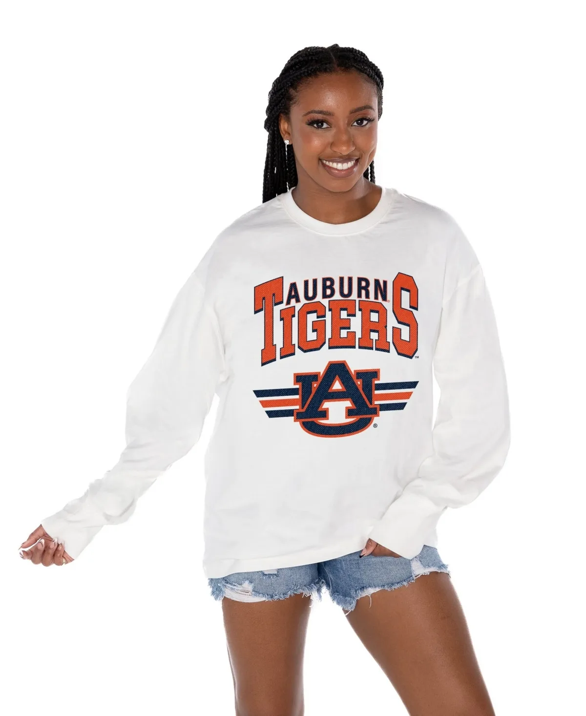 Auburn Tigers Oversized Swift Strike Long-Sleeve T-Shirt
