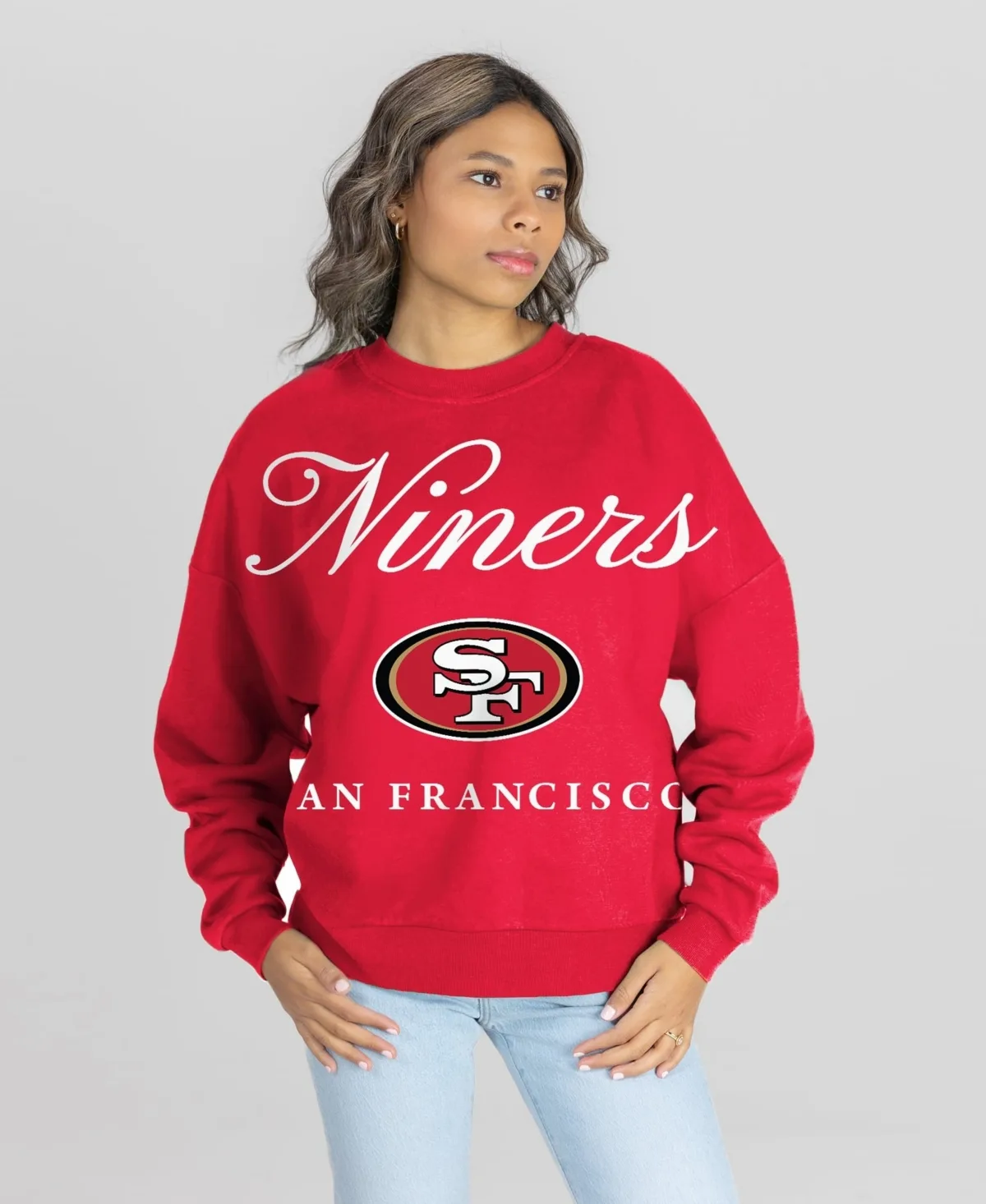 San Francisco 49ers Legacy Club Premium Fleece Drop Shoulder Oversized Sweatshirt