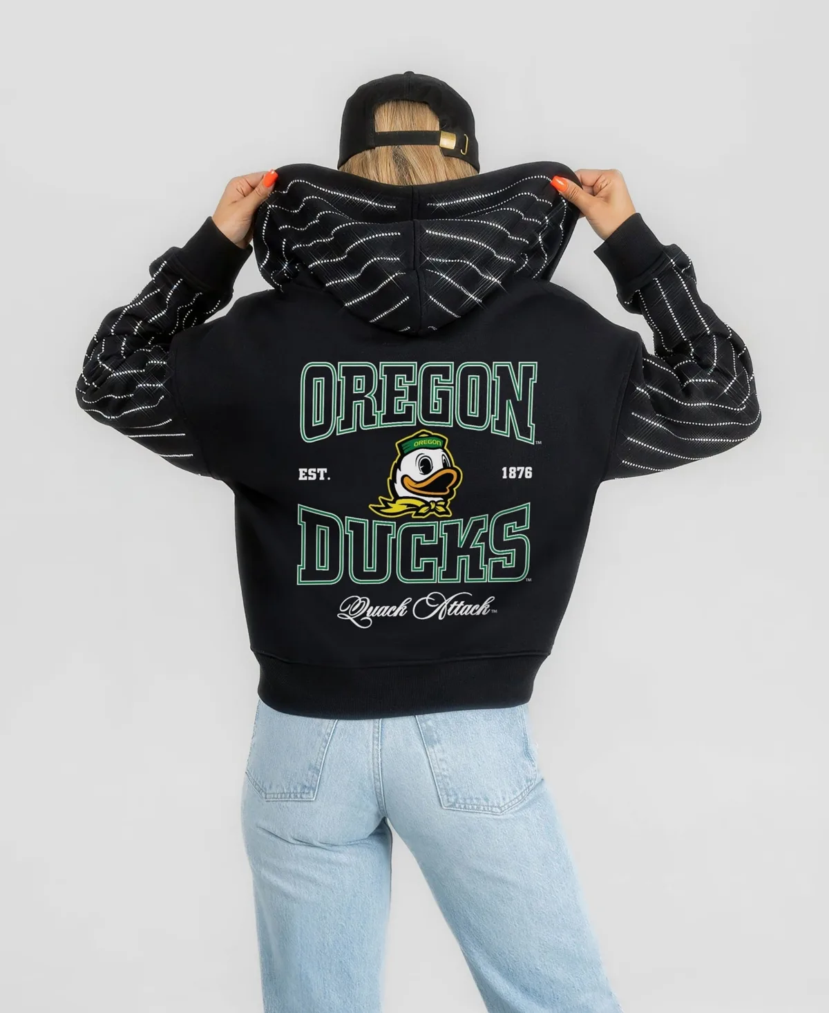 Oregon Ducks Eyes on the Prize Mid-Crop Full-Zip Hoodie by Gameday Couture