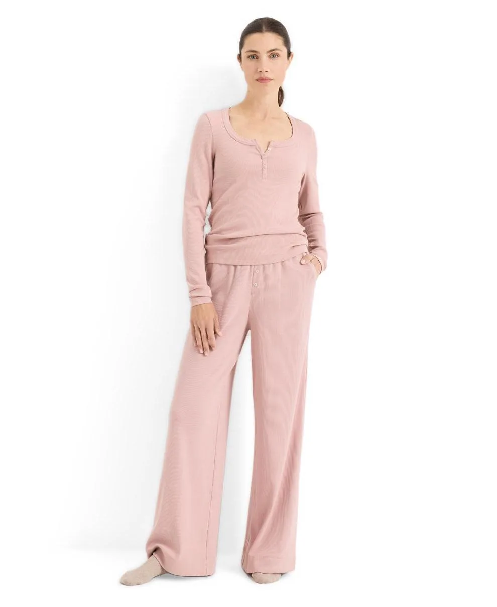 Dream Rib Organic Cotton-Blend Ribbed Pajama Set by Pact