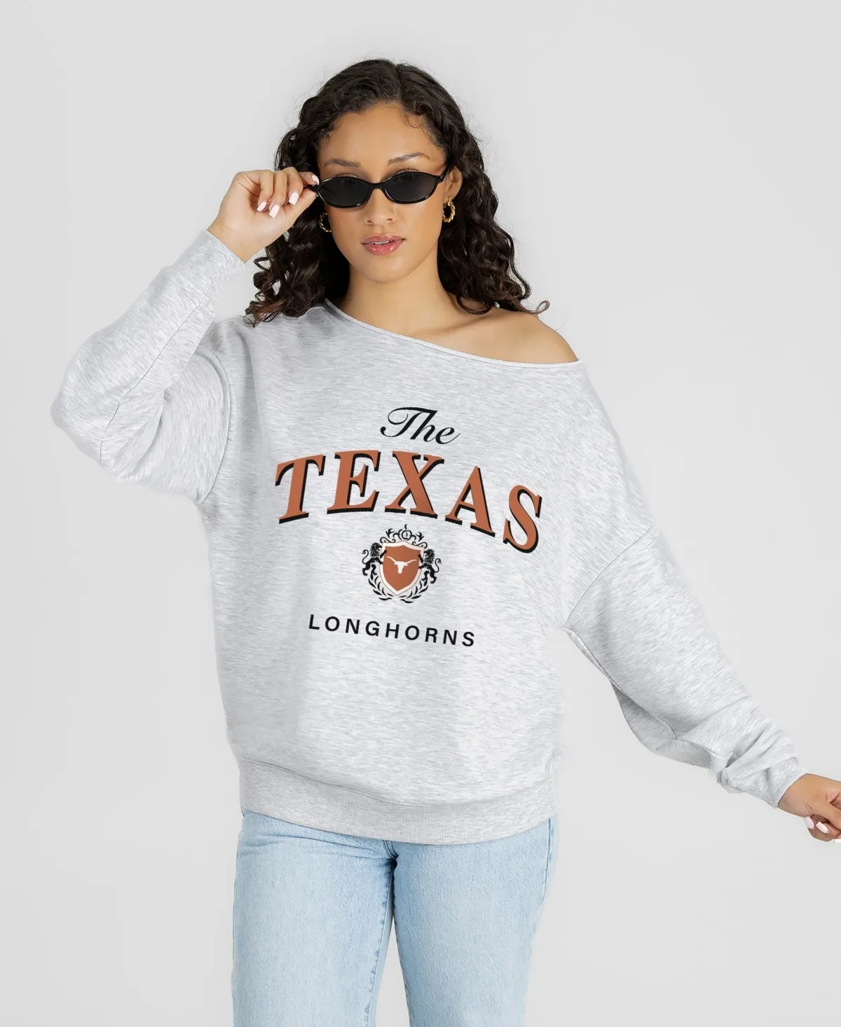 Texas Longhorns Offsides Energy Off-Shoulder Sweatshirt