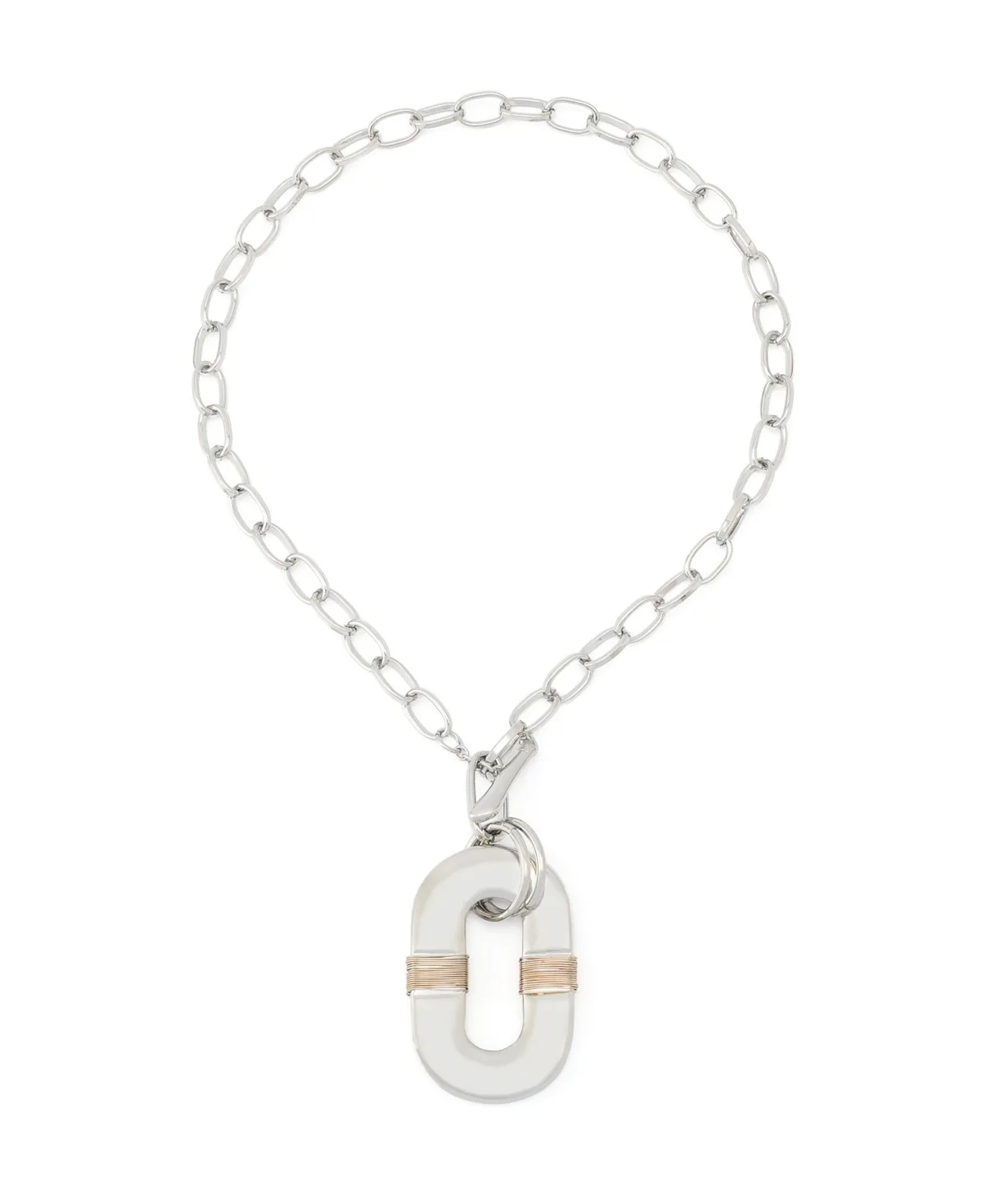Robert Lee Morris Soho Oval Link Wire Wrapped Short Pendant Necklace by Lee