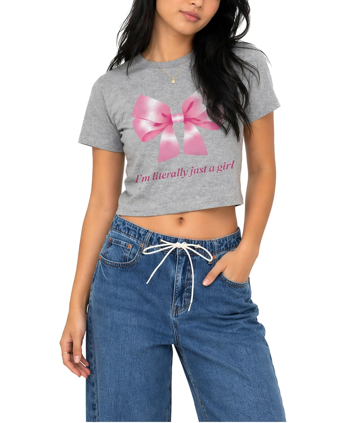 Literally Just Girl Cropped Graphic T-Shirt
