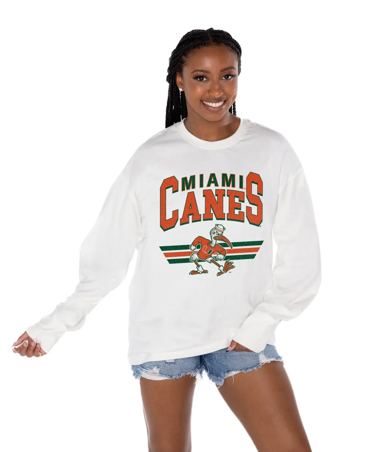 Miami Hurricanes Oversized Swift Strike Long-Sleeve T-Shirt