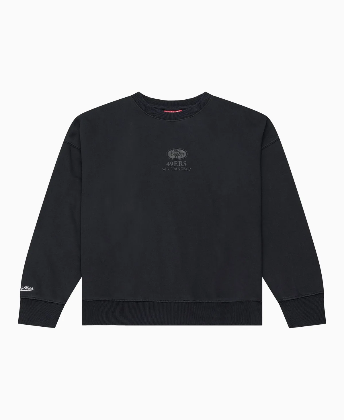San Francisco 49ers Core Essentials Micro Logo Fleece Sweatshirt by Mitchell & Ness